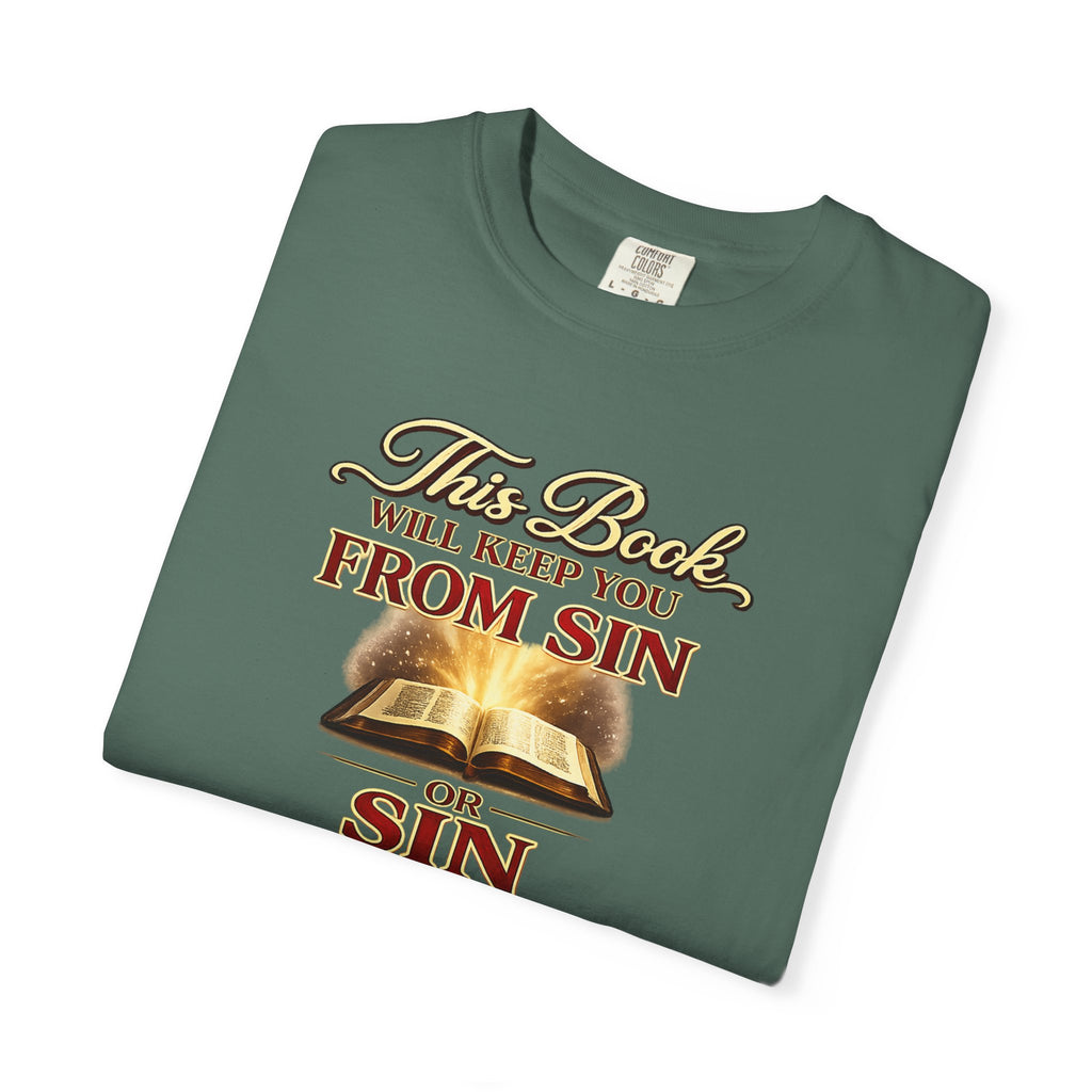 Bible Verse T-Shirt — "This Book Will Keep You From Sin" Psalm 119:11 Christian Tee
