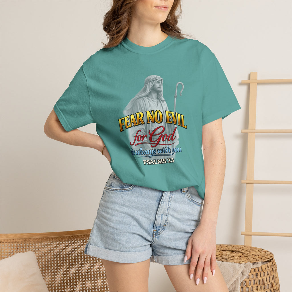 Faith Graphic T-Shirt — “Fear No Evil for God” Psalm 23 Christian Tee