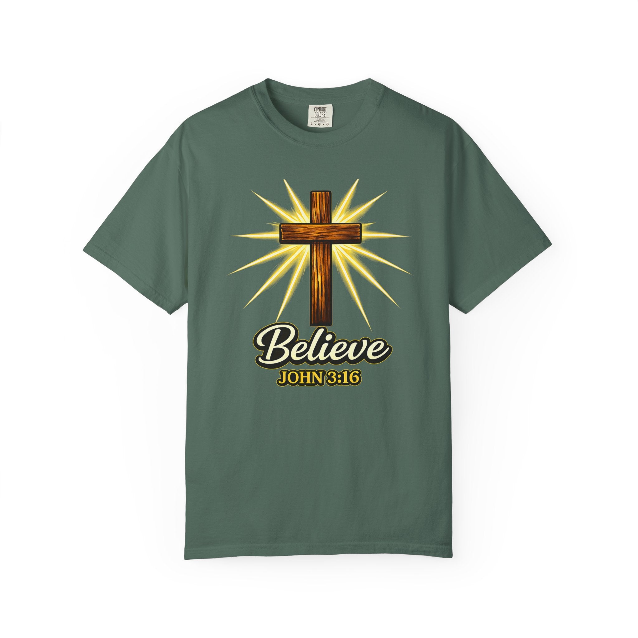 Believe John 3:16 Cross T‑Shirt