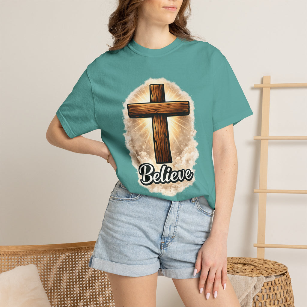 Believe Cross T-Shirt — Christian Faith Graphic Tee