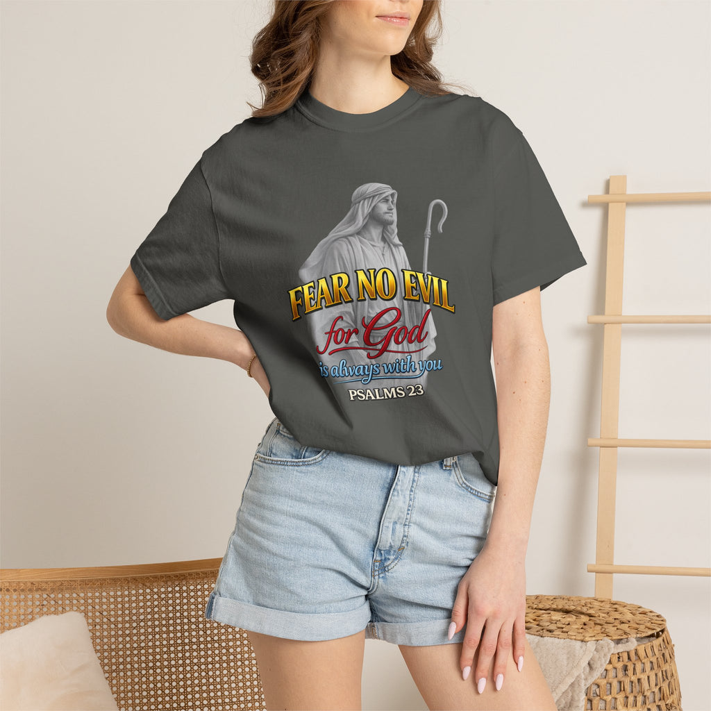 Faith Graphic T-Shirt — “Fear No Evil for God” Psalm 23 Christian Tee