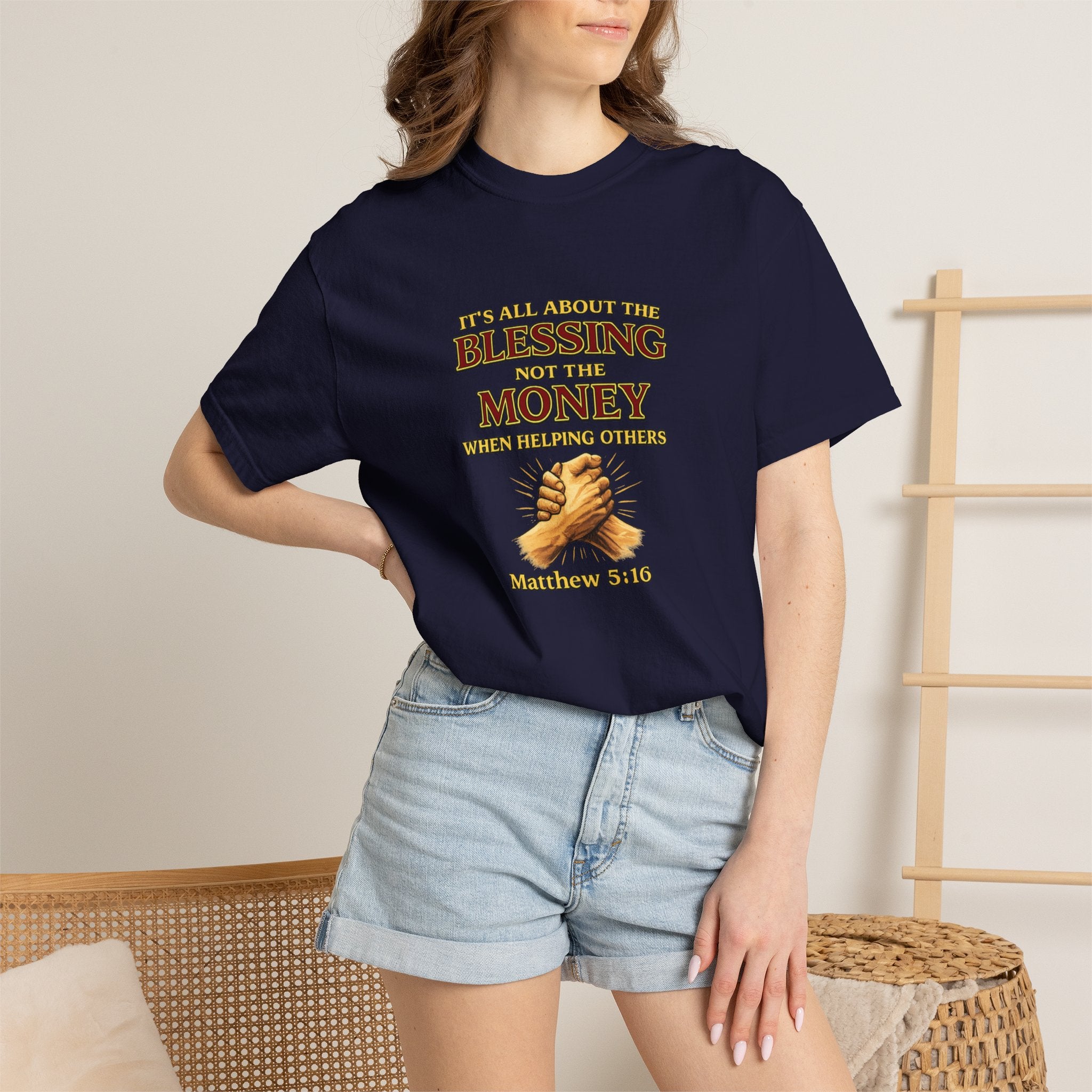 Blessing Not Money T-Shirt — Matthew 6:19 Christian Prayer Tee