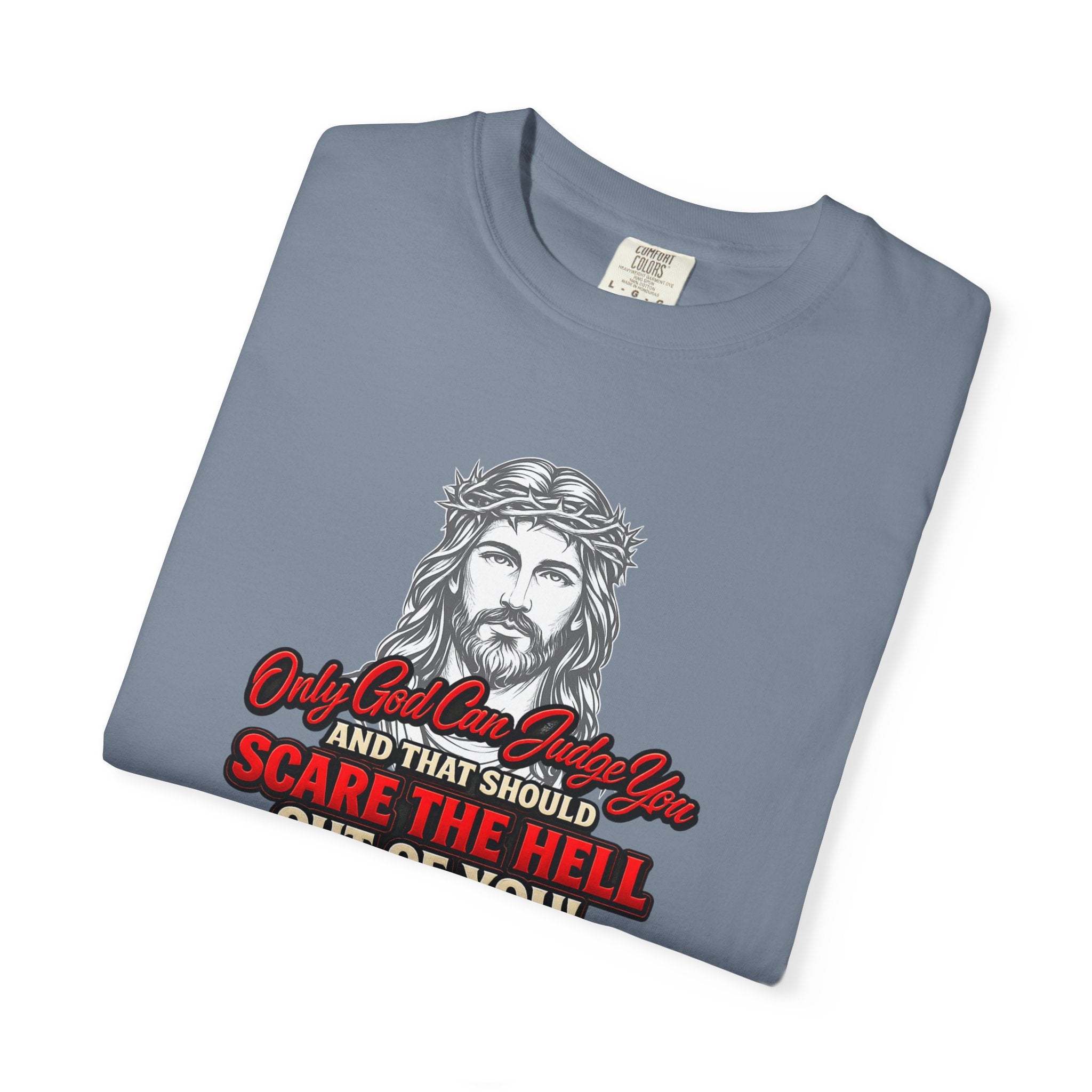 Religious Graphic T-Shirt — "Only God Can Judge You" (Full Armor of God)