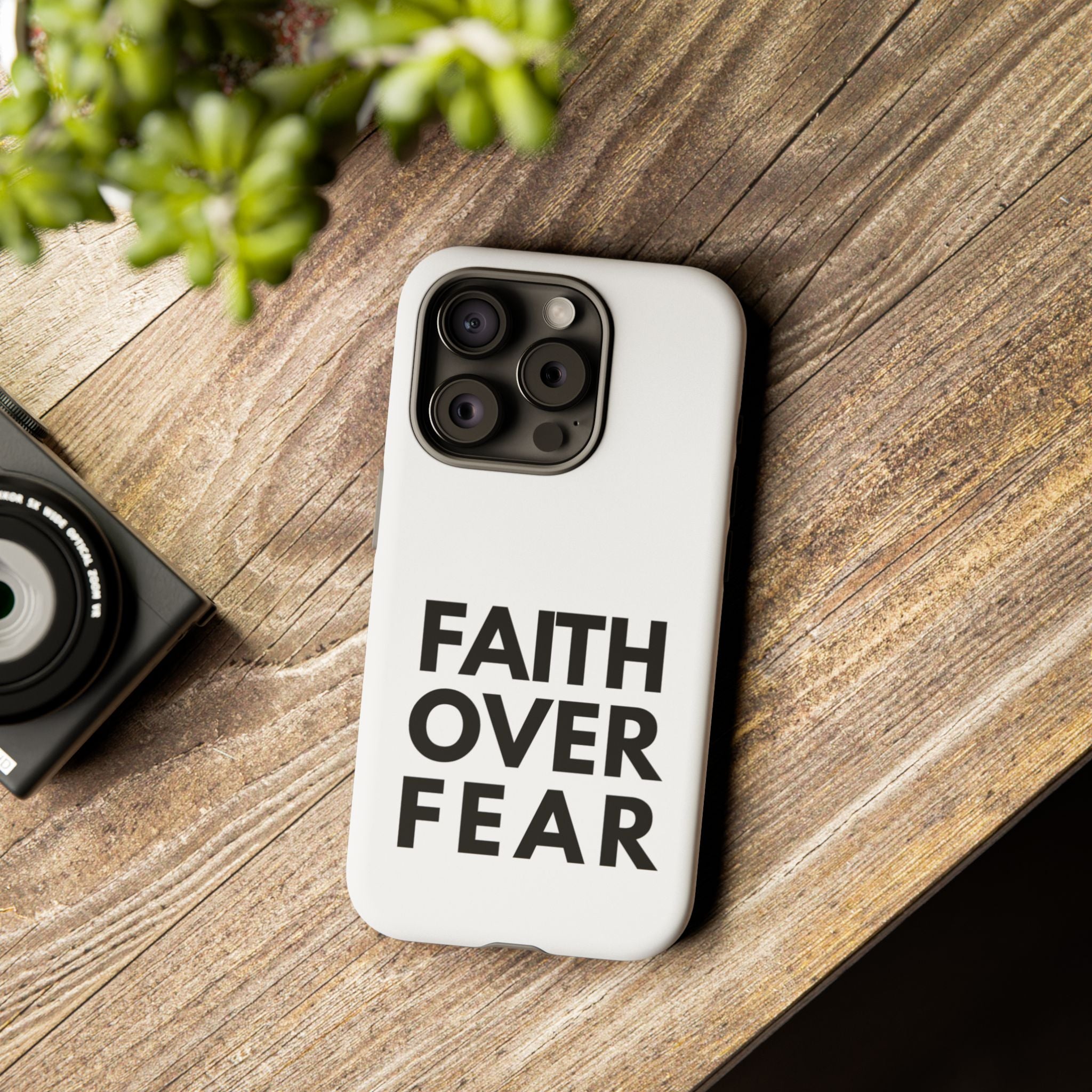 Faith Over Fear Phone Case — Inspirational Christian Protective Cover