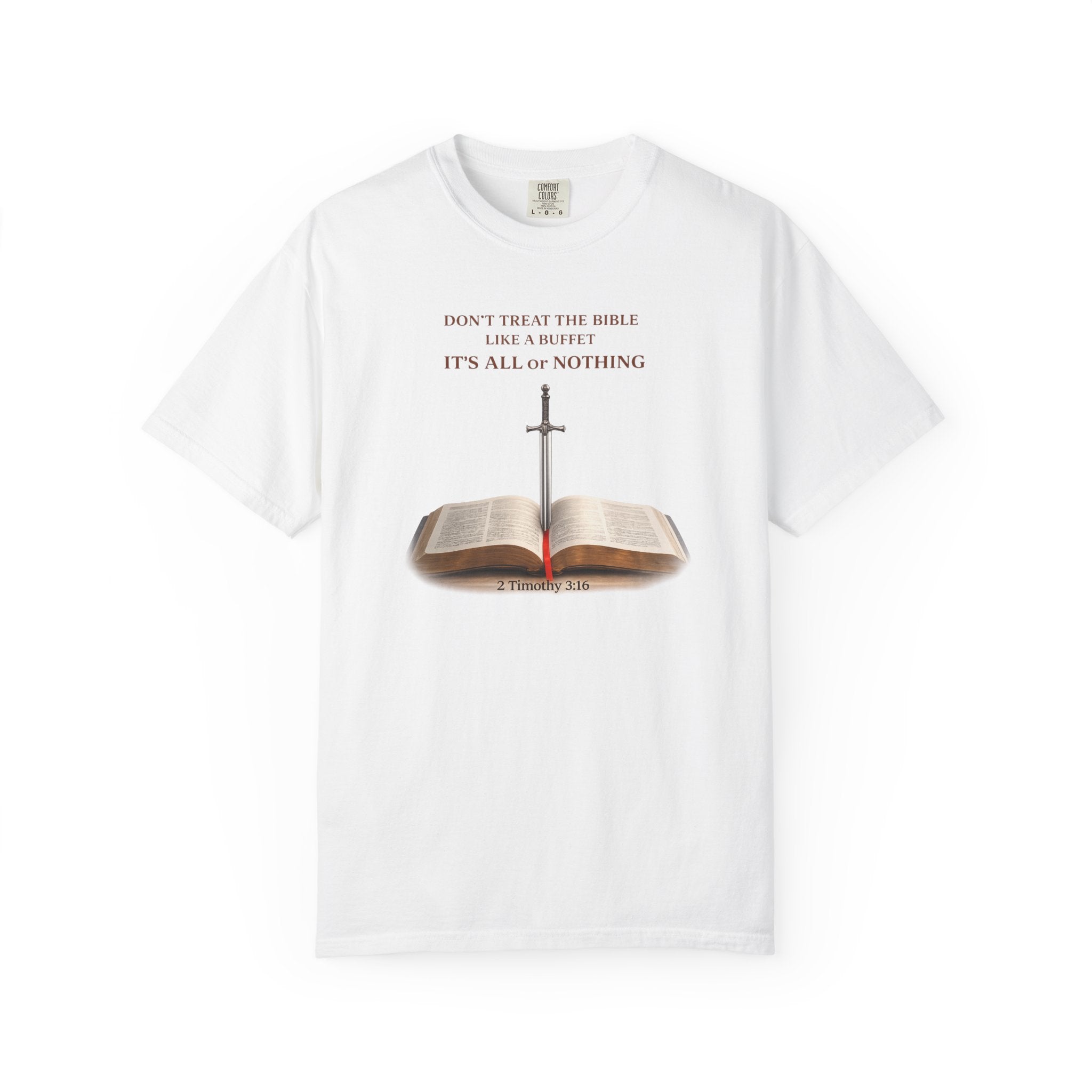 Bible & Sword T‑Shirt — Faith, Justice & Courage Christian Tee