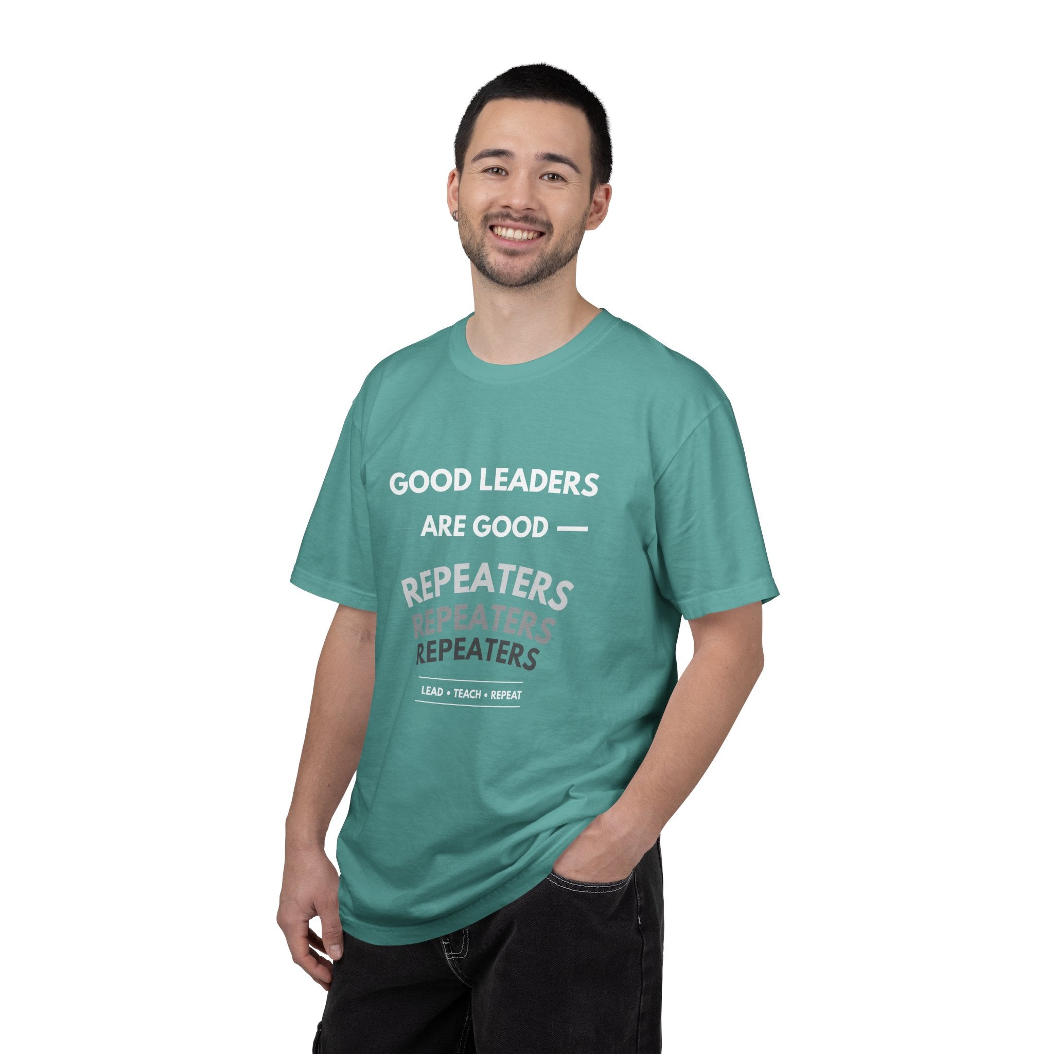 "Good Leaders Are Good Repeaters Faith Tee - Dark Colors