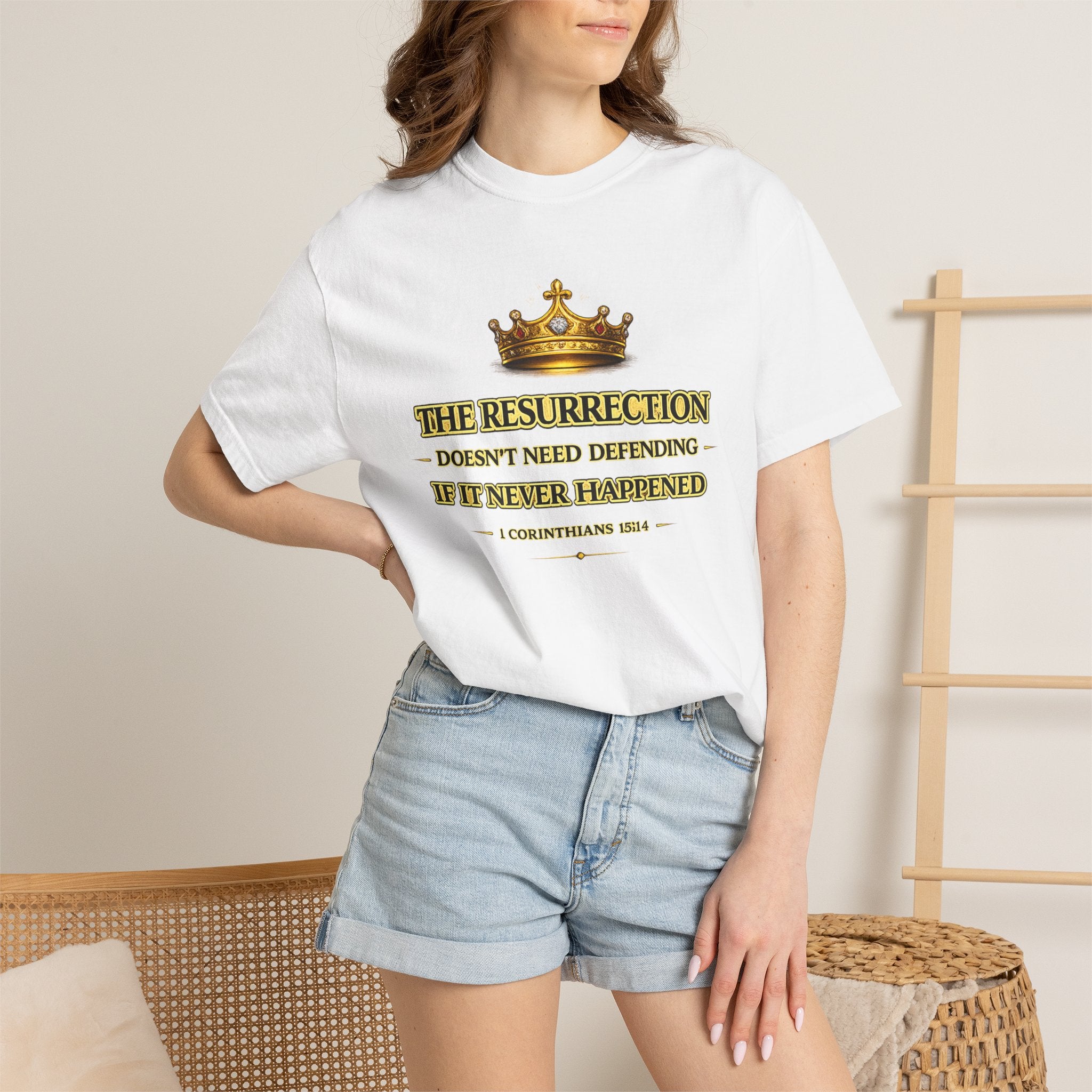 Resurrection Crown T-Shirt — Biblical 1 Corinthians Faith Tee