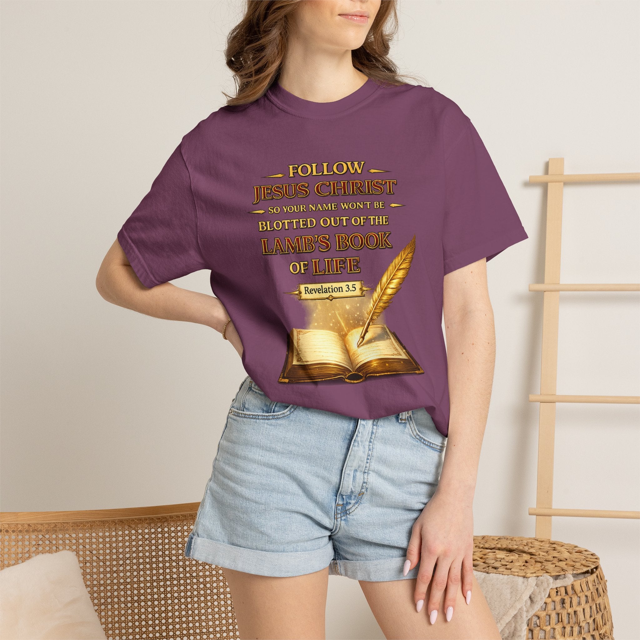 Follow Jesus Christ T-Shirt — "Blotted Out of the Lamb's Book of Life" Religious Christian Tee