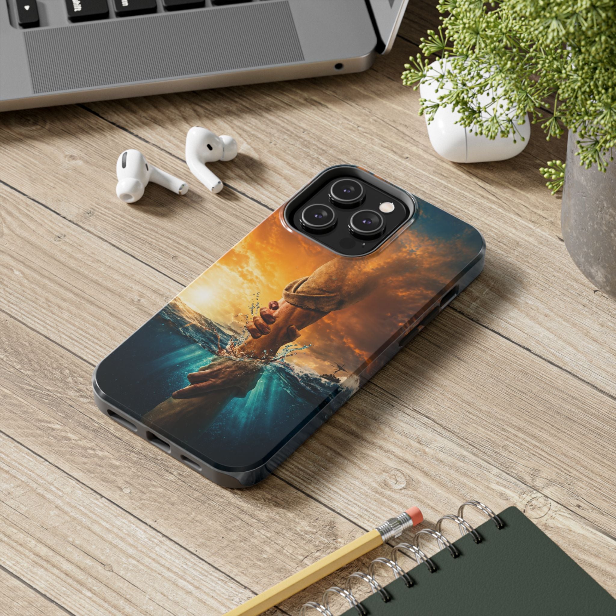 Phone Case — 'He Will Lift You' Inspirational Rescue Design