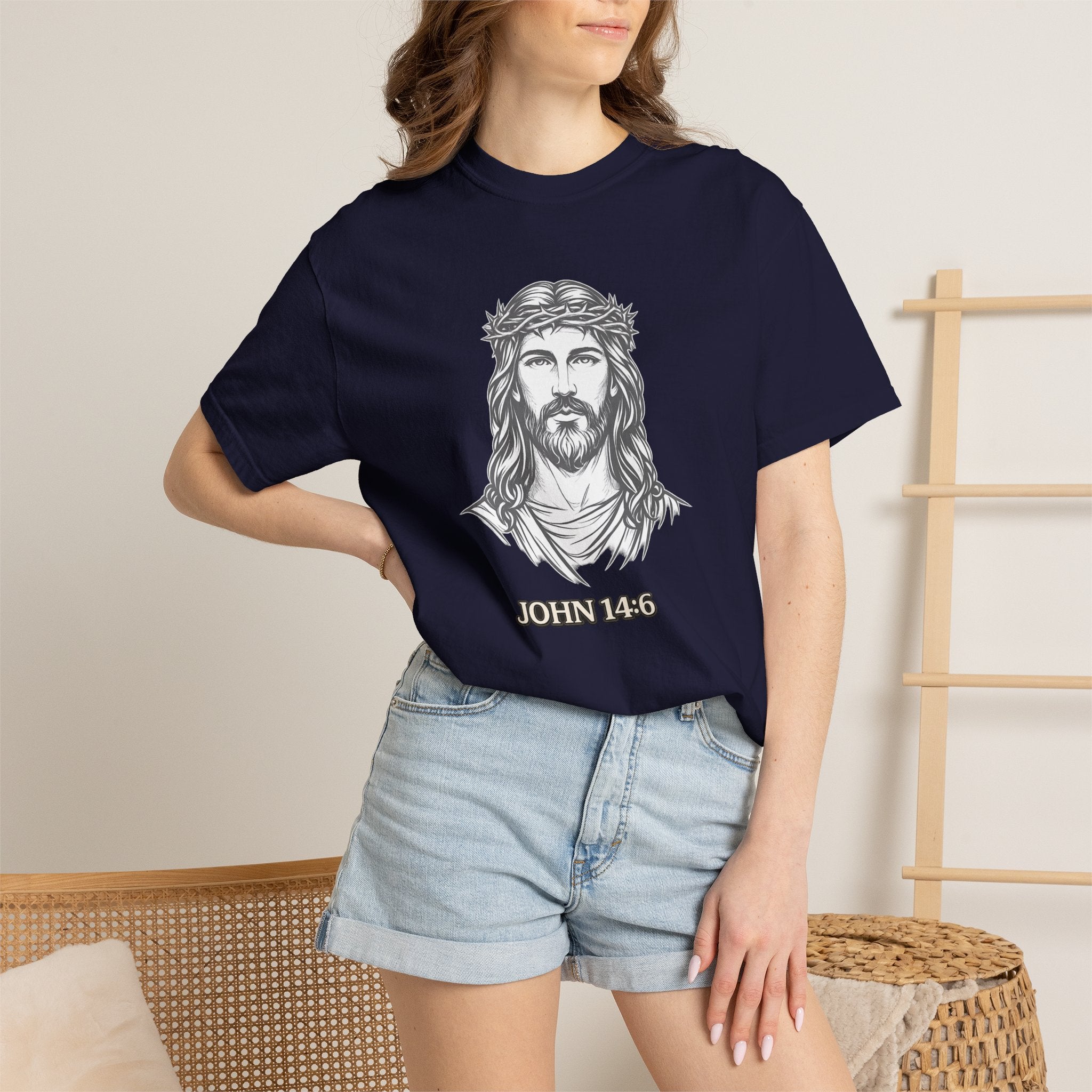 Jesus Portrait T-Shirt — John 14:6 Faith Tee
