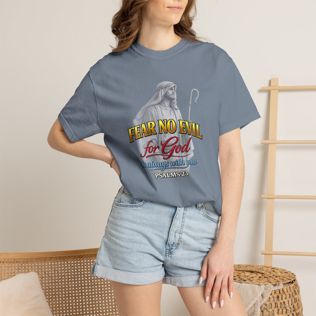 Faith Graphic T-Shirt — “Fear No Evil for God” Psalm 23 Christian Tee