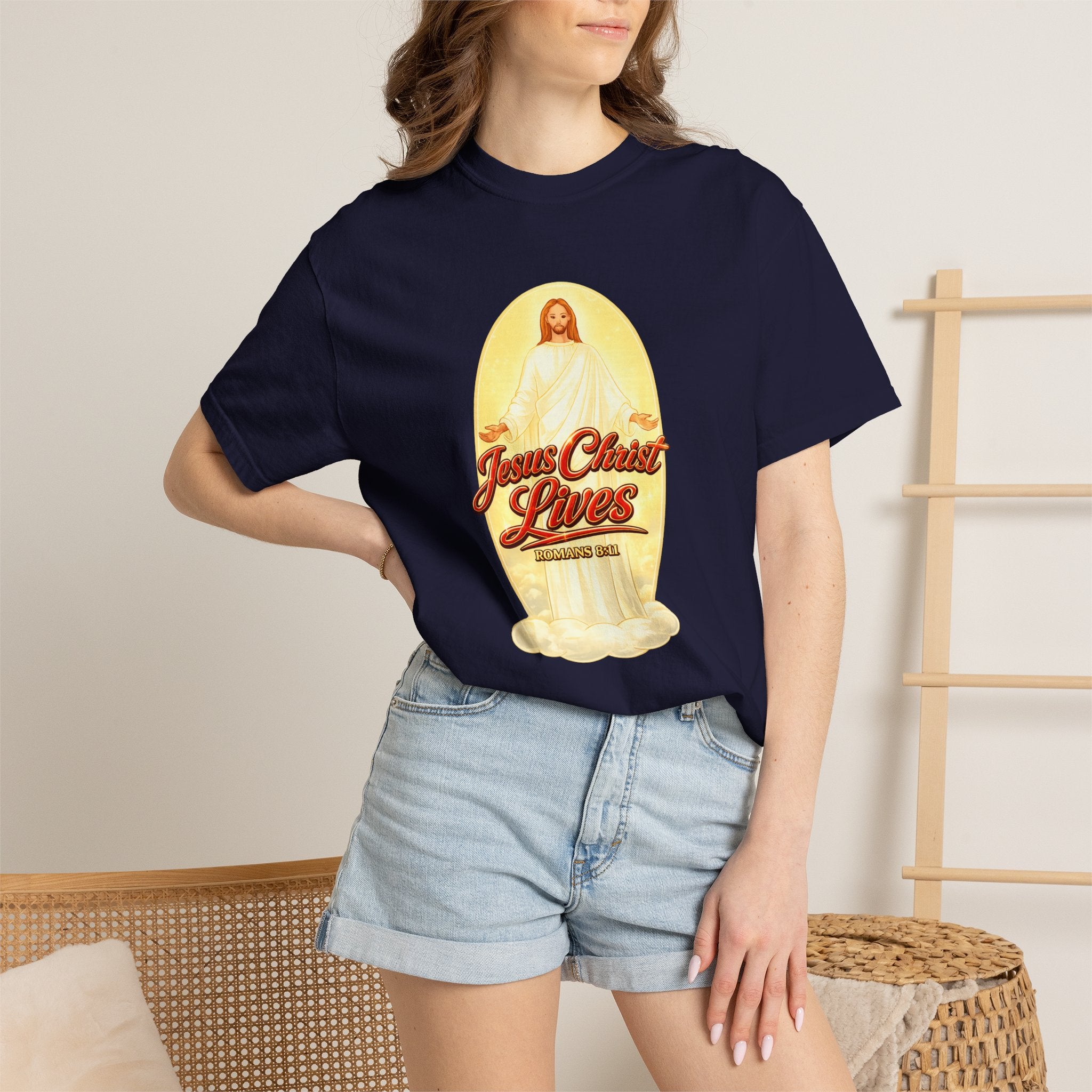Jesus Christ Lives T-Shirt — Faith Graphic Tee with ‘Full Armor of God’ Back