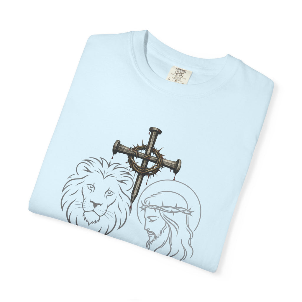Christian Lion & Cross T-Shirt — 'Revelation 5' Faith Graphic Tee