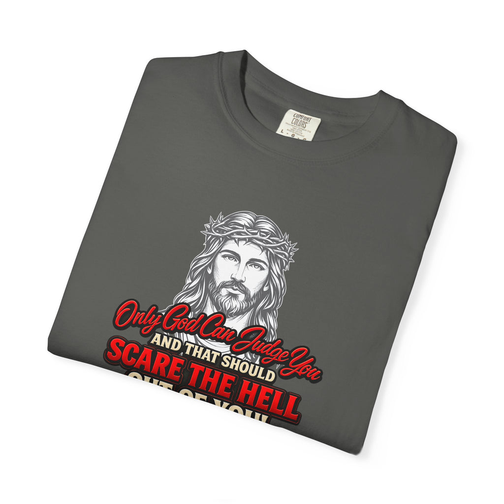 Religious Graphic T-Shirt — "Only God Can Judge You" (Full Armor of God)