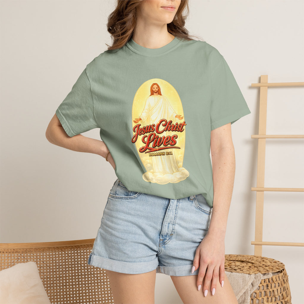 Jesus Christ Lives T-Shirt — Faith Graphic Tee with ‘Full Armor of God’ Back