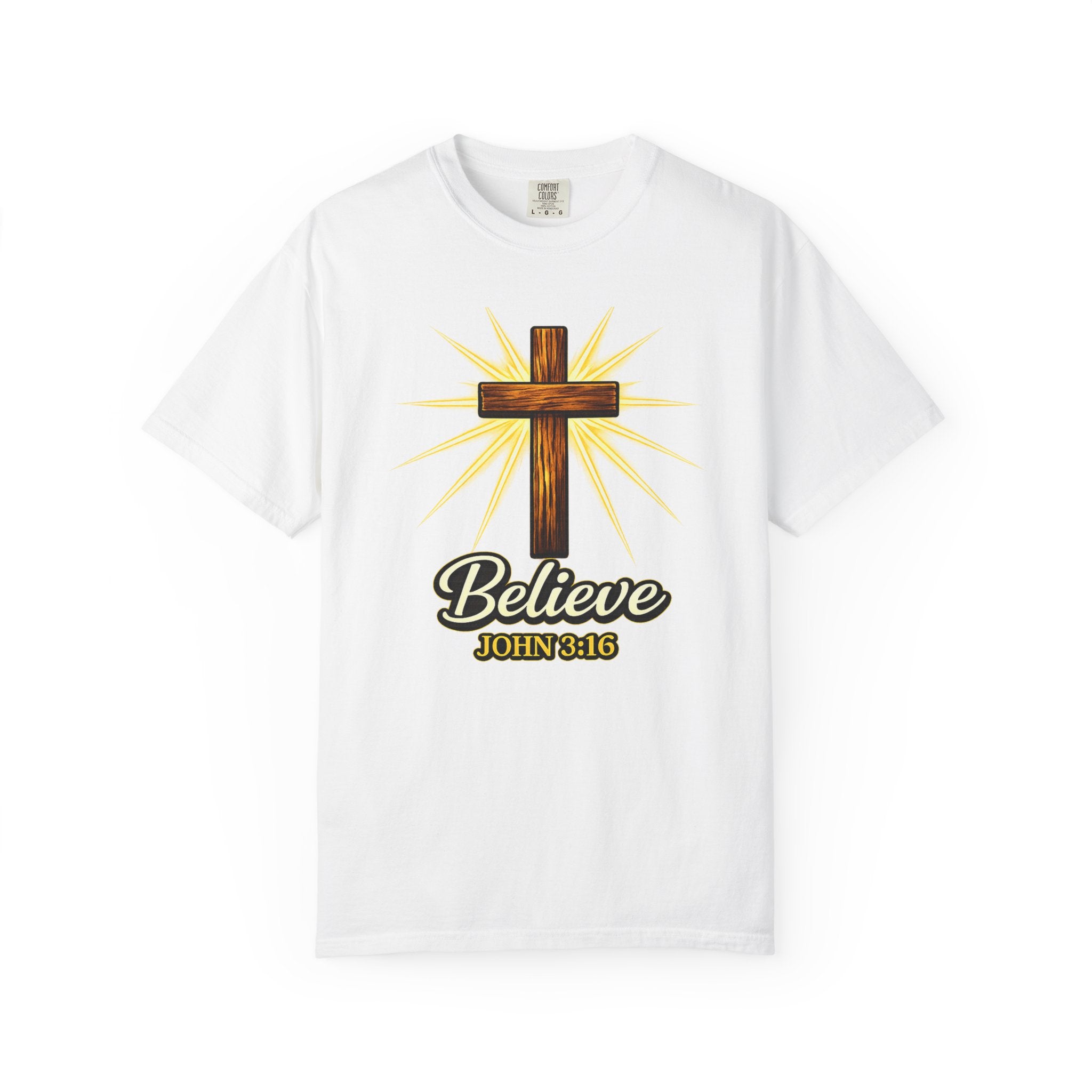 Believe John 3:16 Cross T‑Shirt
