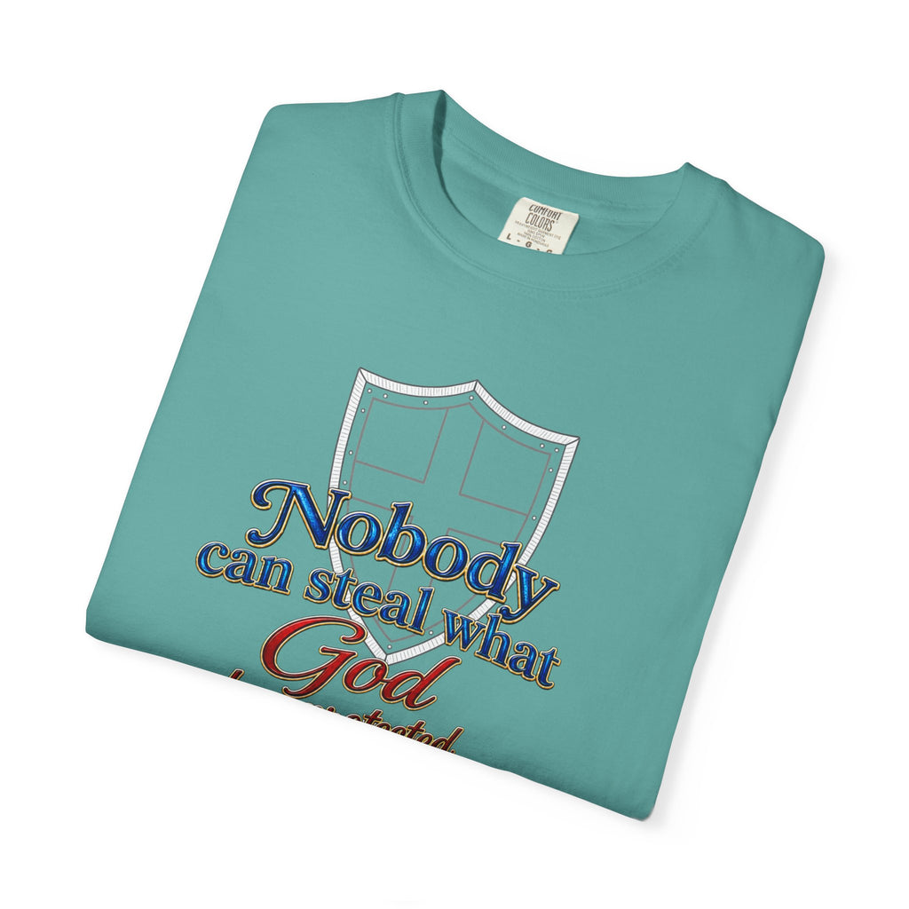 Faith Shield T‑Shirt — "Nobody Can Steal What God Has Protected" Christian Tee