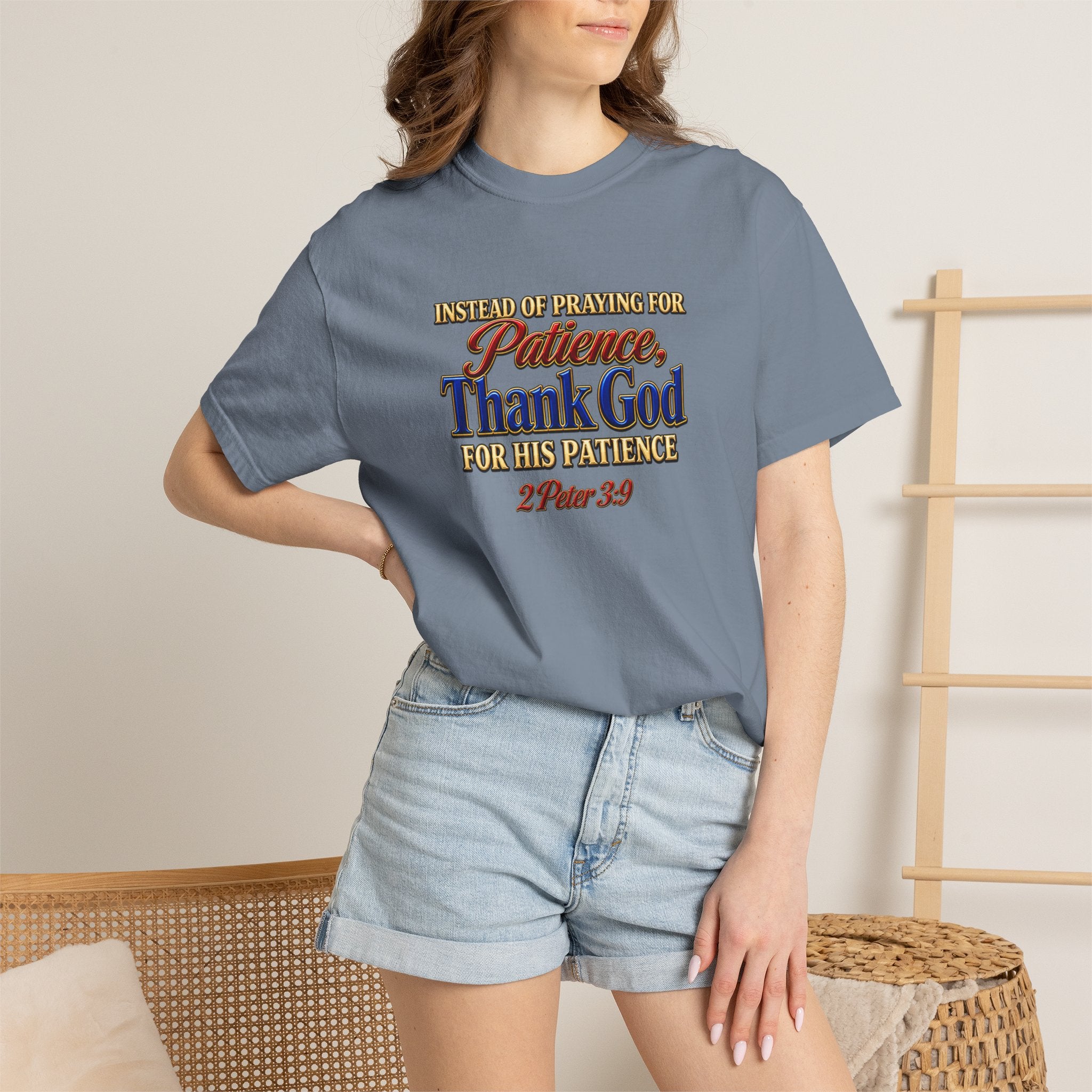 Patience Thank God T-Shirt — Christian Faith Scripture Tee (2 Peter 3:9)