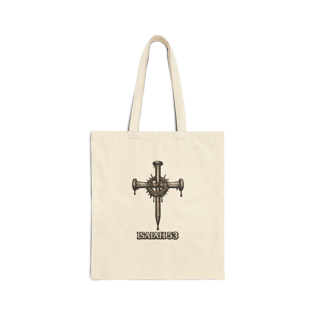 Faith Shield Tote — "Full Armor" Isaiah 53 Canvas Tote Bag
