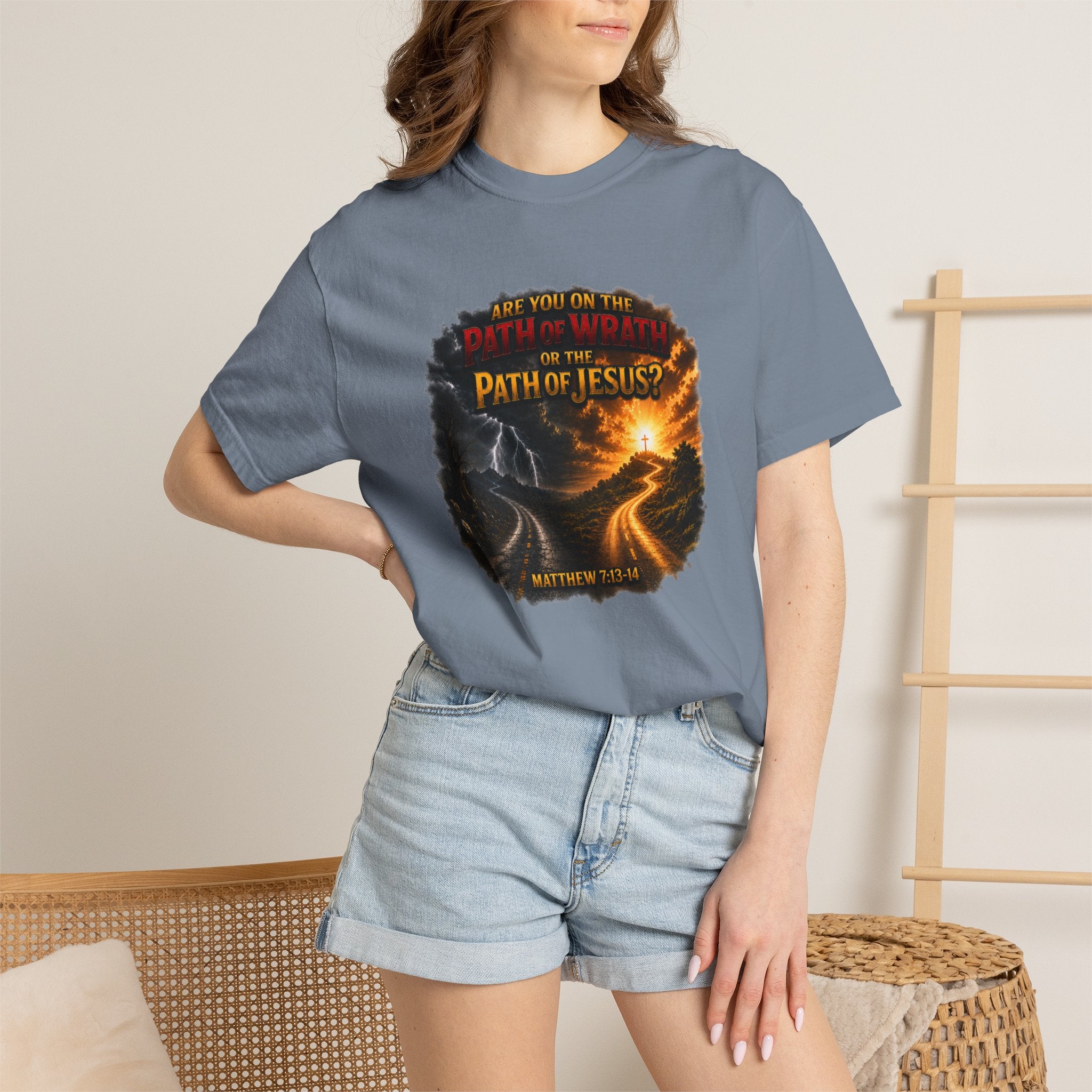 Christian Faith T-Shirt — "Path of Jesus" Matthew 7:13-14 Inspirational Tee