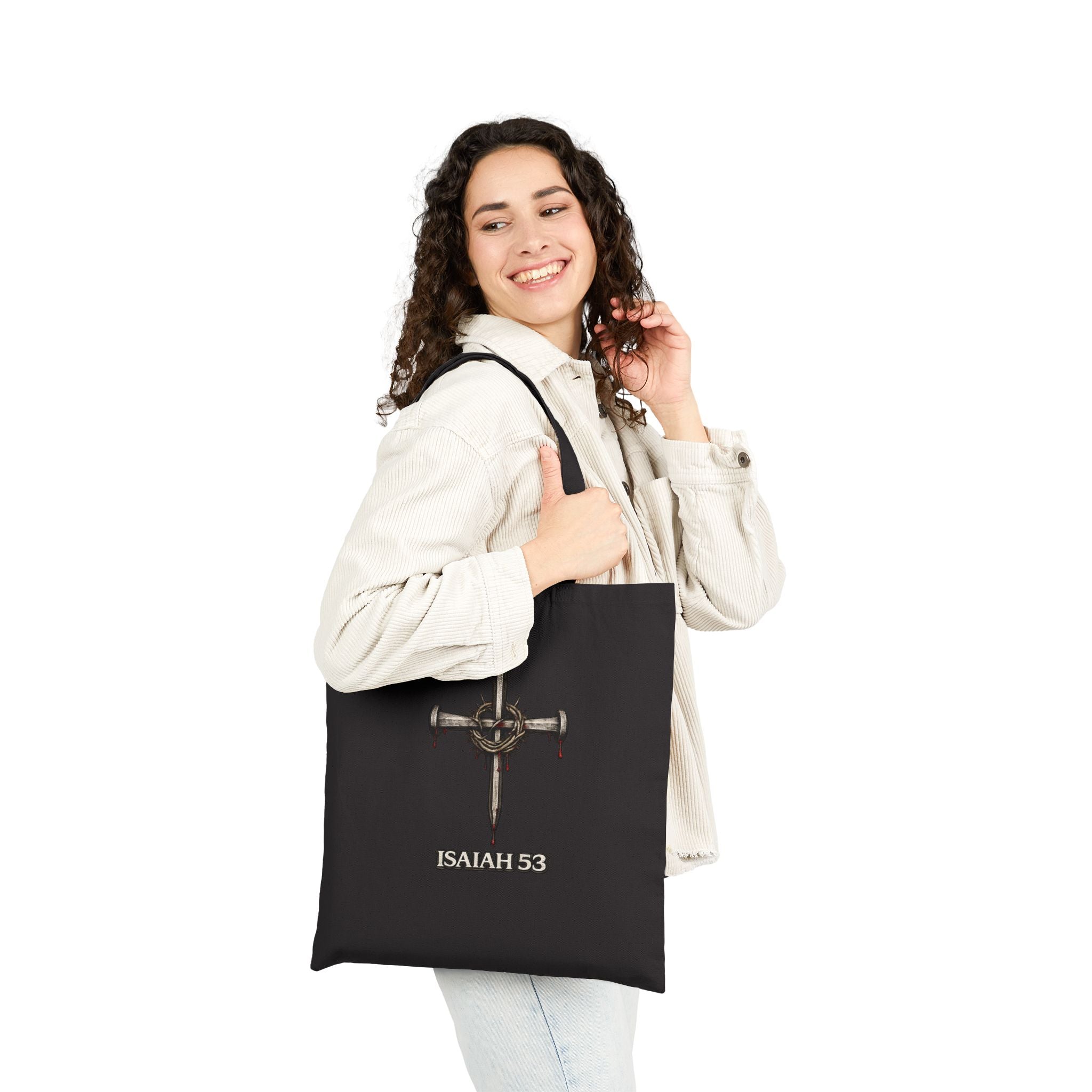 Faith Shield Tote — "Full Armor" Isaiah 53 Canvas Tote Bag