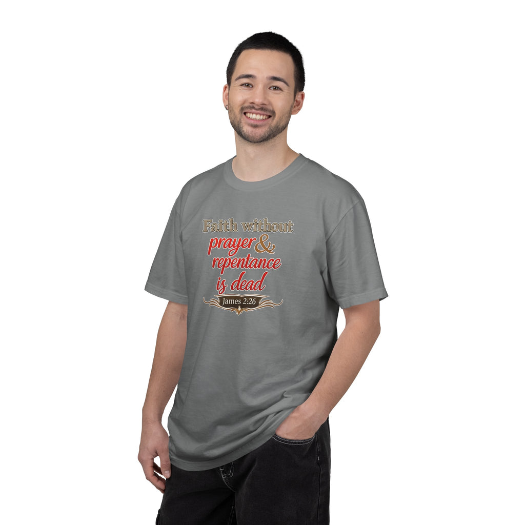 Prayer & Repentance T-Shirt — James 5:16 Inspirational Christian Tee