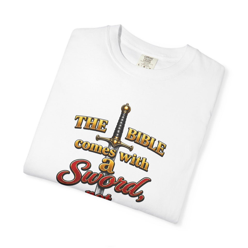 Sword Not Cotton Candy T-Shirt — "The Bible Comes With a Sword" Christian Graphic Tee
