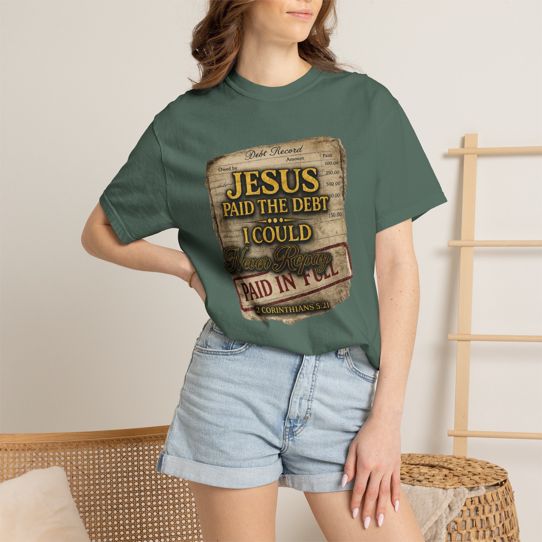 Christian T-Shirt — "Jesus Paid the Debt I Couldn’t" Faith Tee (Paid in Full)