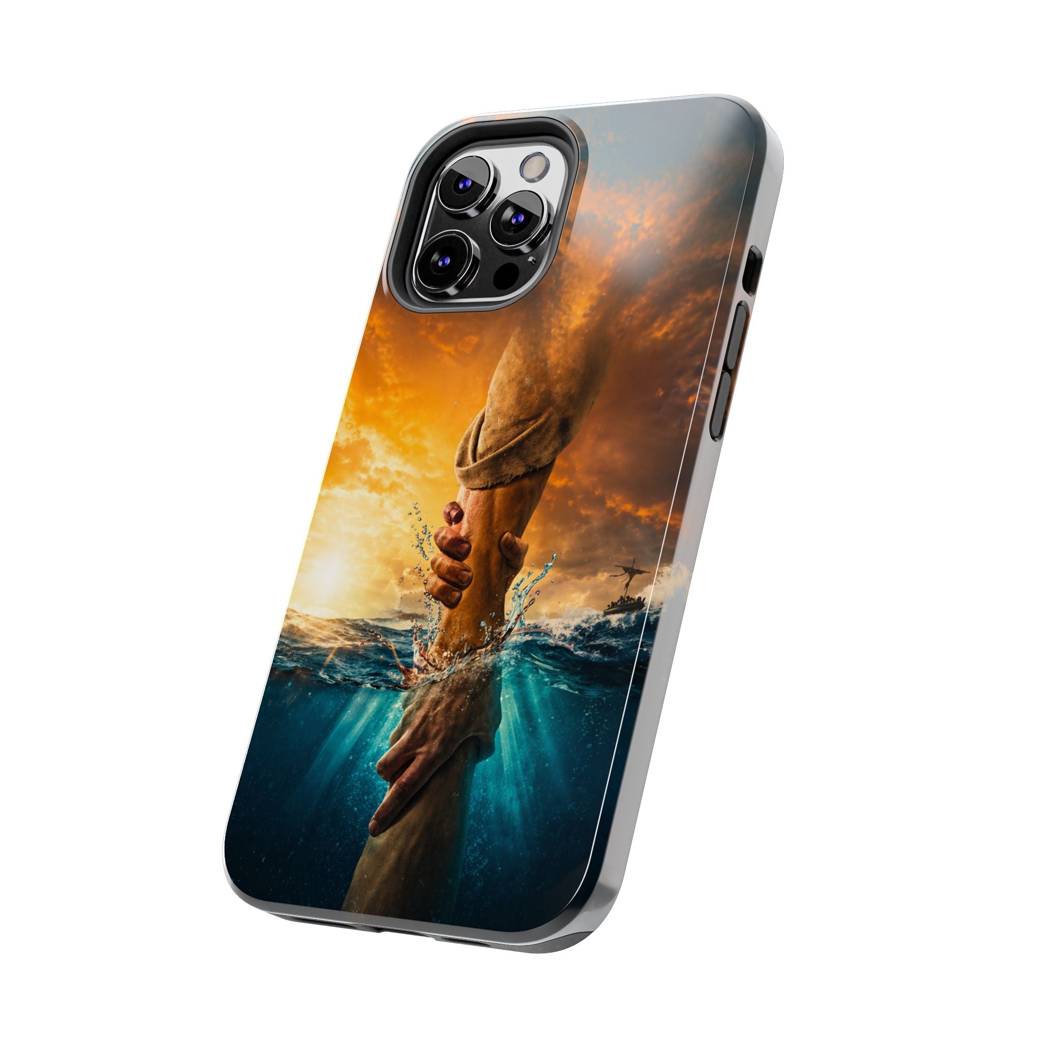 Phone Case — 'He Will Lift You' Inspirational Rescue Design