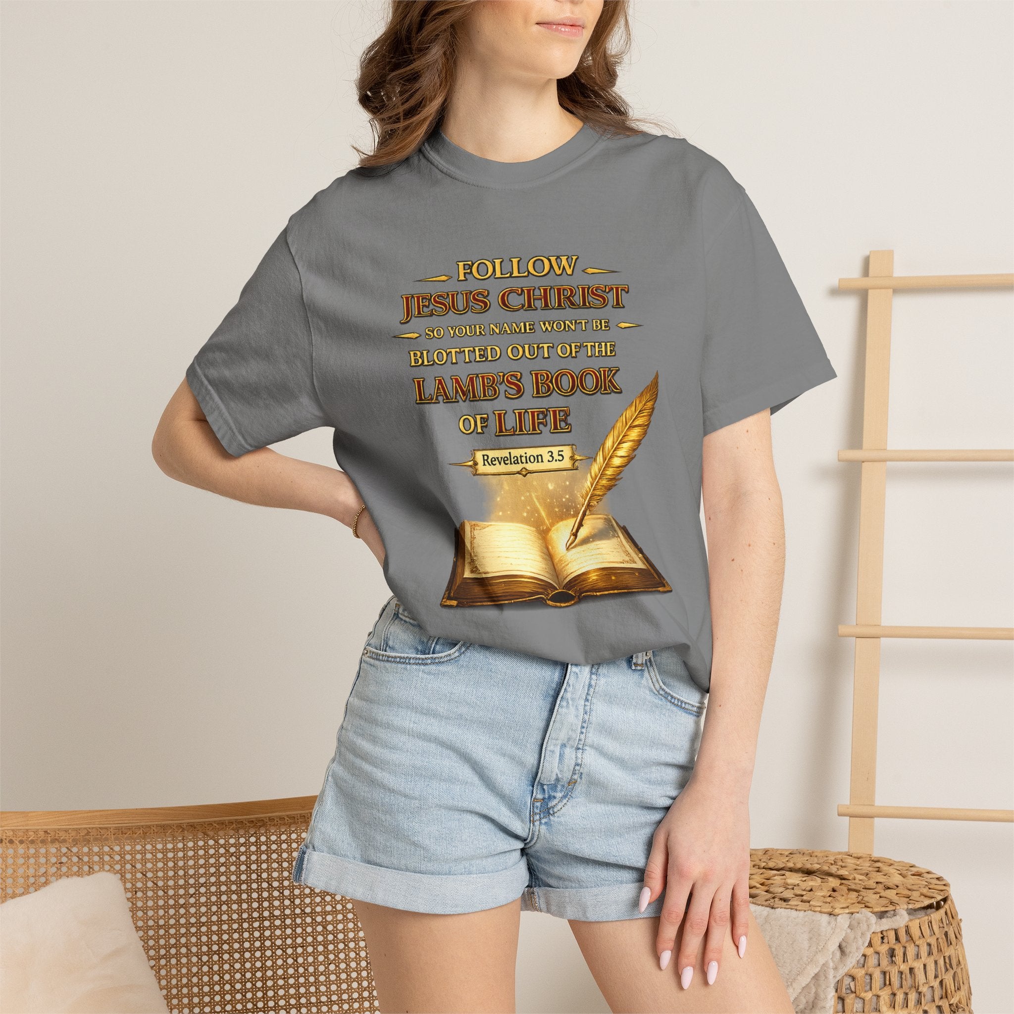 Follow Jesus Christ T-Shirt — "Blotted Out of the Lamb's Book of Life" Religious Christian Tee