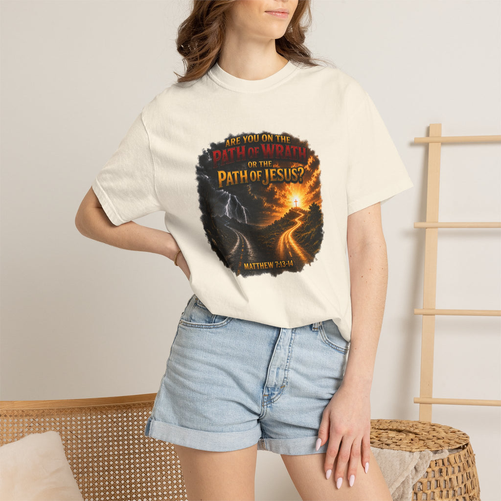 Christian Faith T-Shirt — "Path of Jesus" Matthew 7:13-14 Inspirational Tee