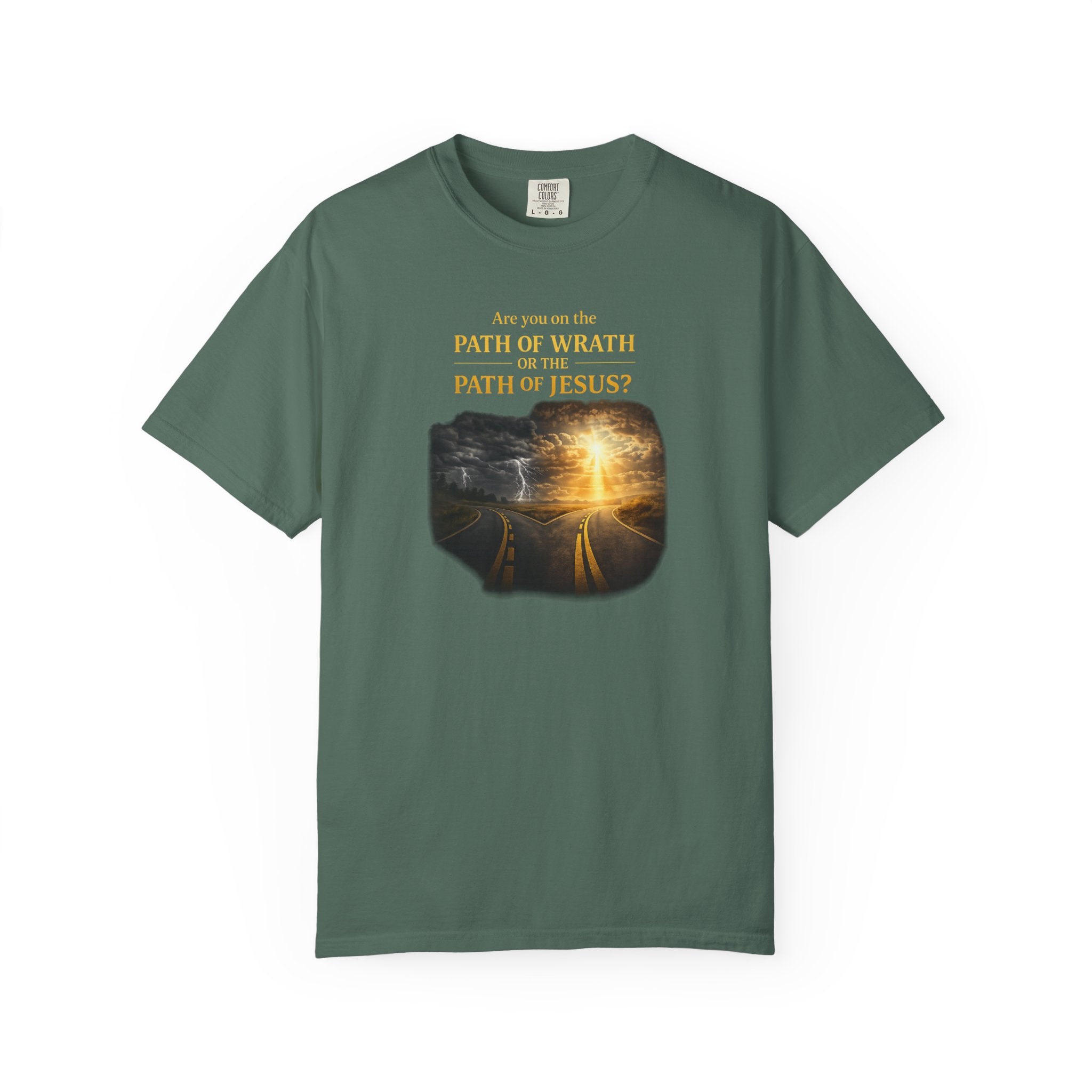 Christian Graphic T-Shirt — "Path of Wrath or Path of Jesus?" Inspirational Faith Tee