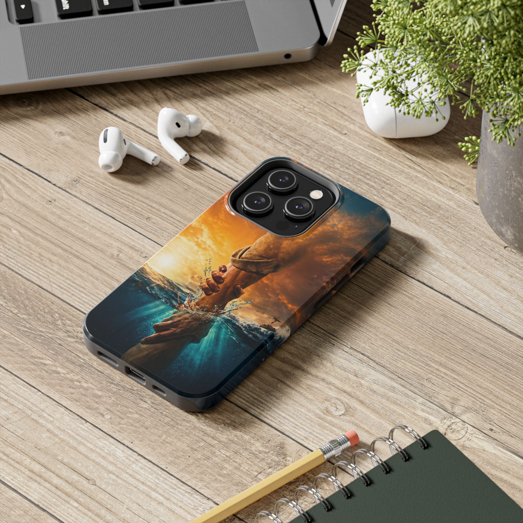 Phone Case — 'He Will Lift You' Inspirational Rescue Design