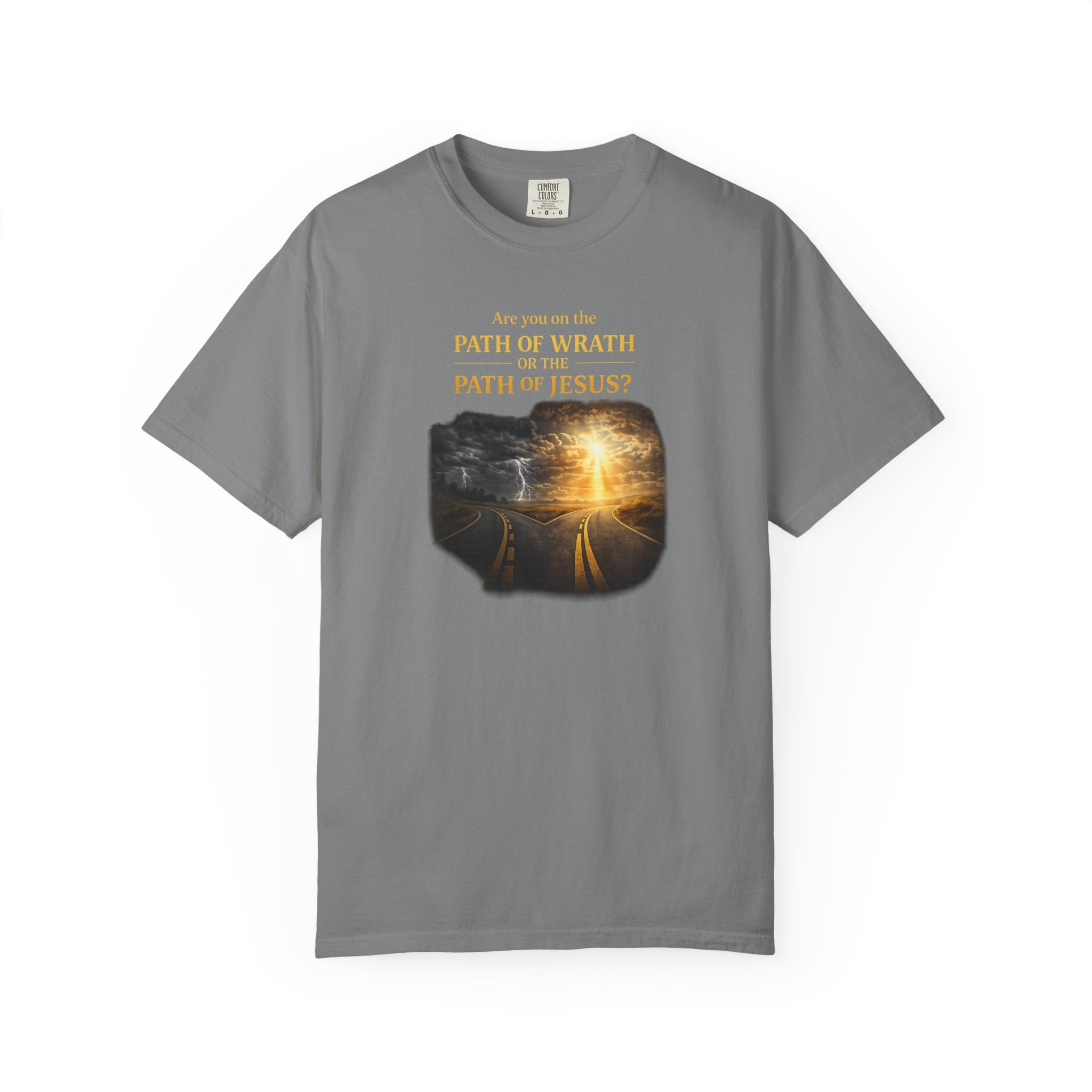 Christian Graphic T-Shirt — "Path of Wrath or Path of Jesus?" Inspirational Faith Tee
