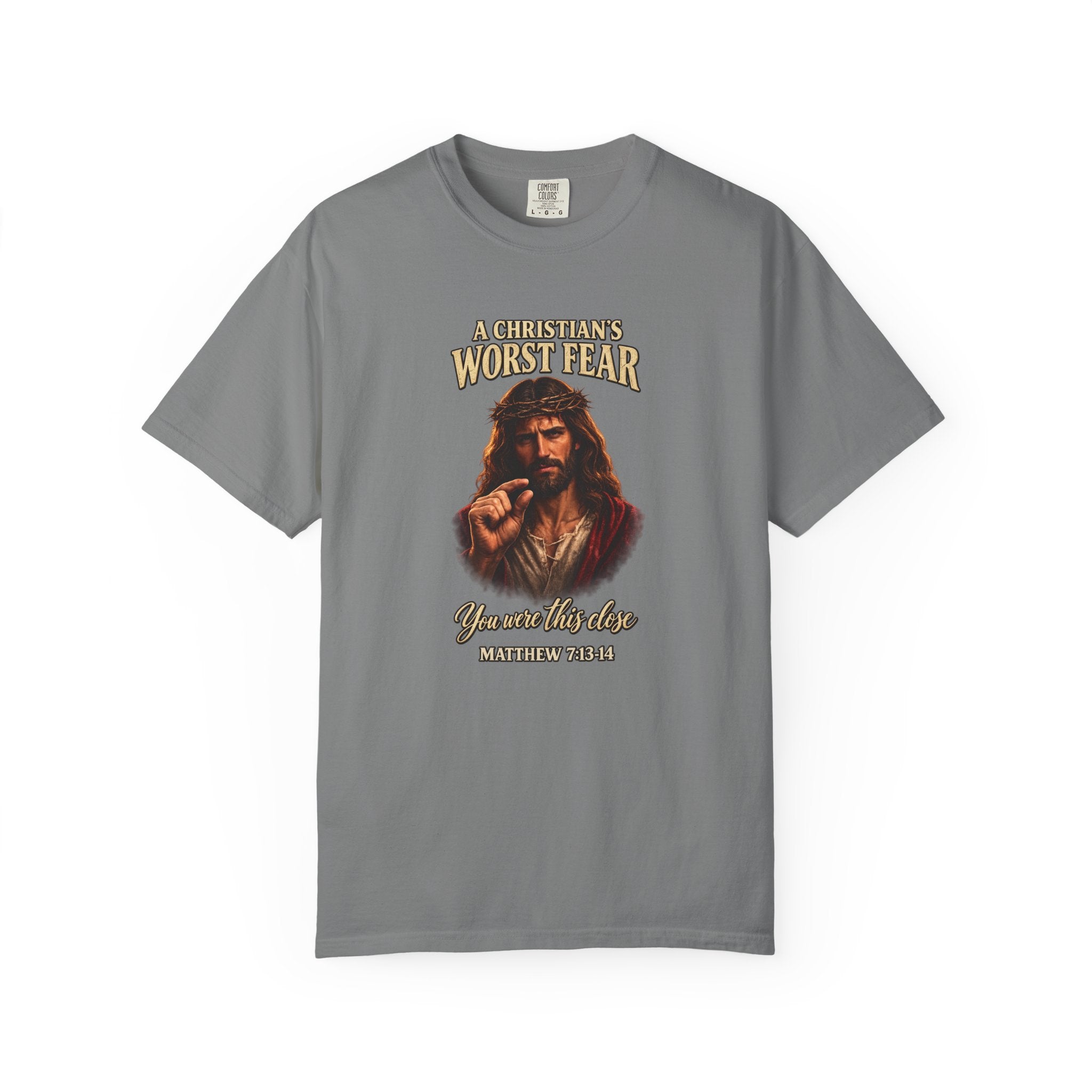 Christian T-Shirt "A Christian's Worst Fear" — Jesus Graphic Tee with "Full Armor of God" Back