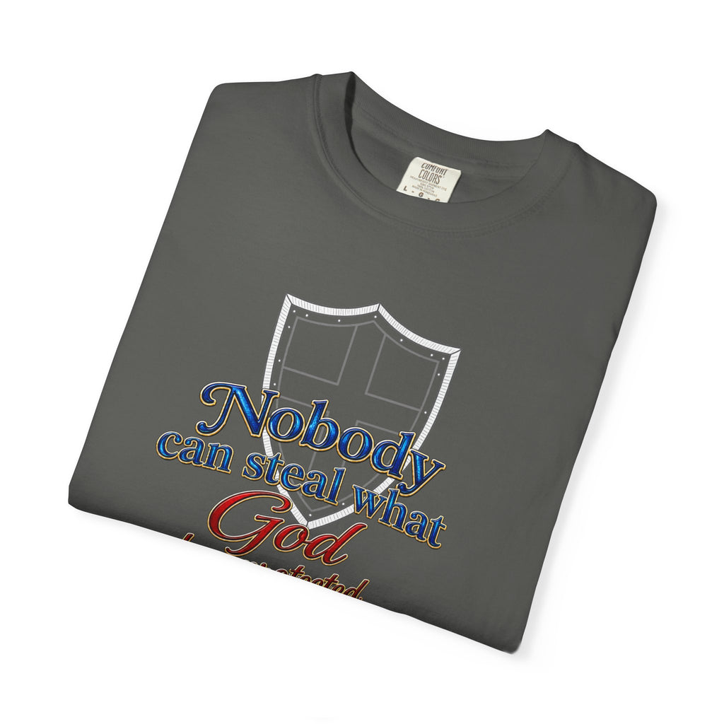 Faith Shield T‑Shirt — "Nobody Can Steal What God Has Protected" Christian Tee