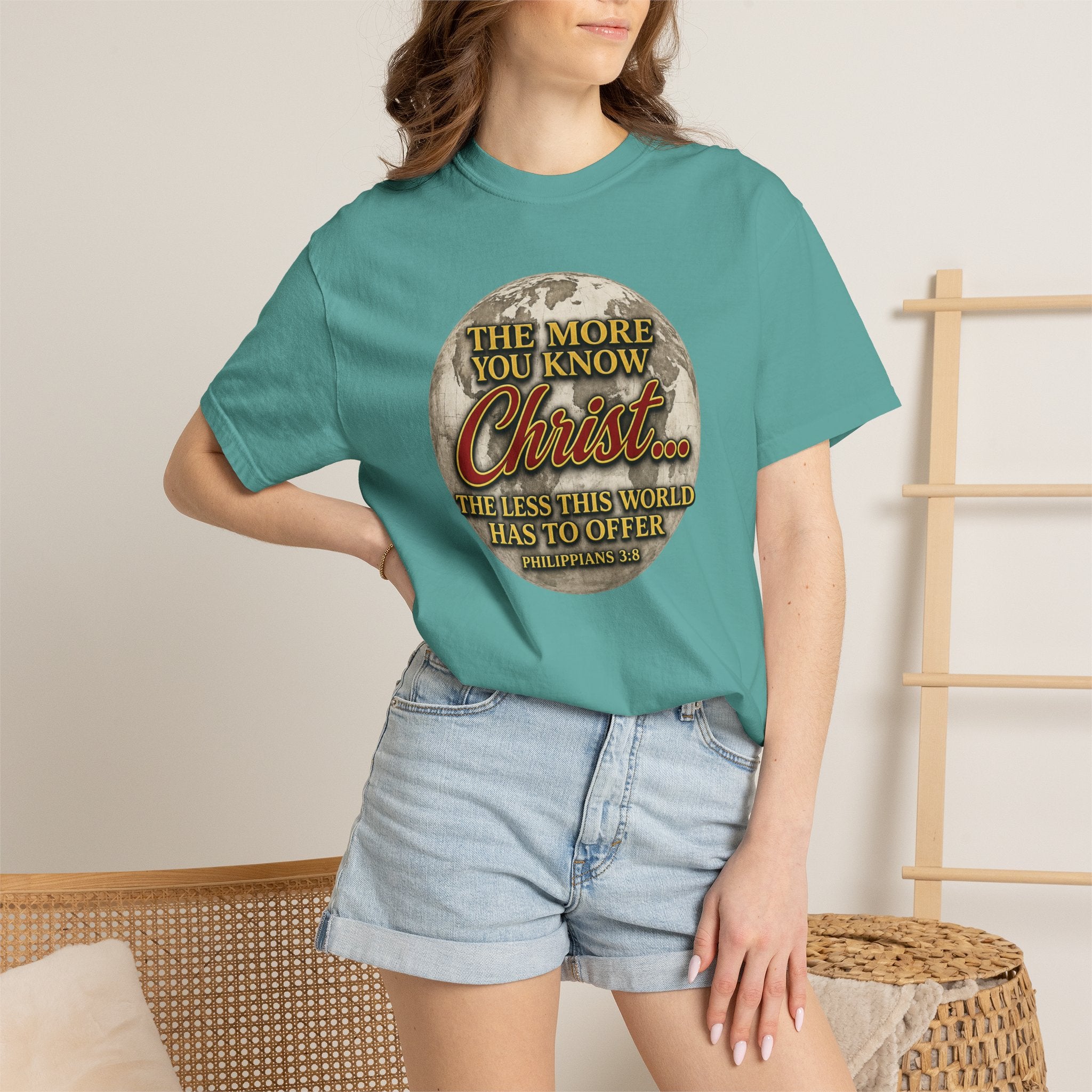 Christian T-Shirt — “The More You Know Christ” Inspirational Faith Tee