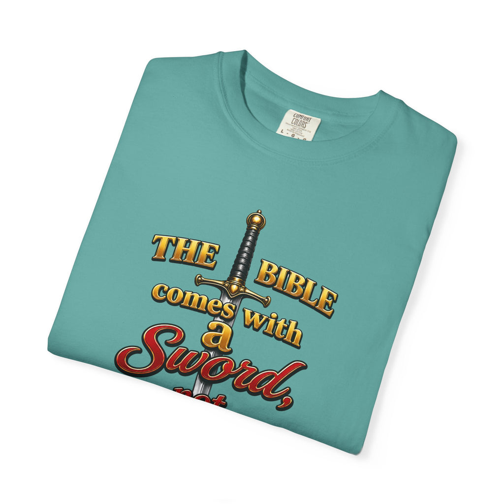 Sword Not Cotton Candy T-Shirt — "The Bible Comes With a Sword" Christian Graphic Tee