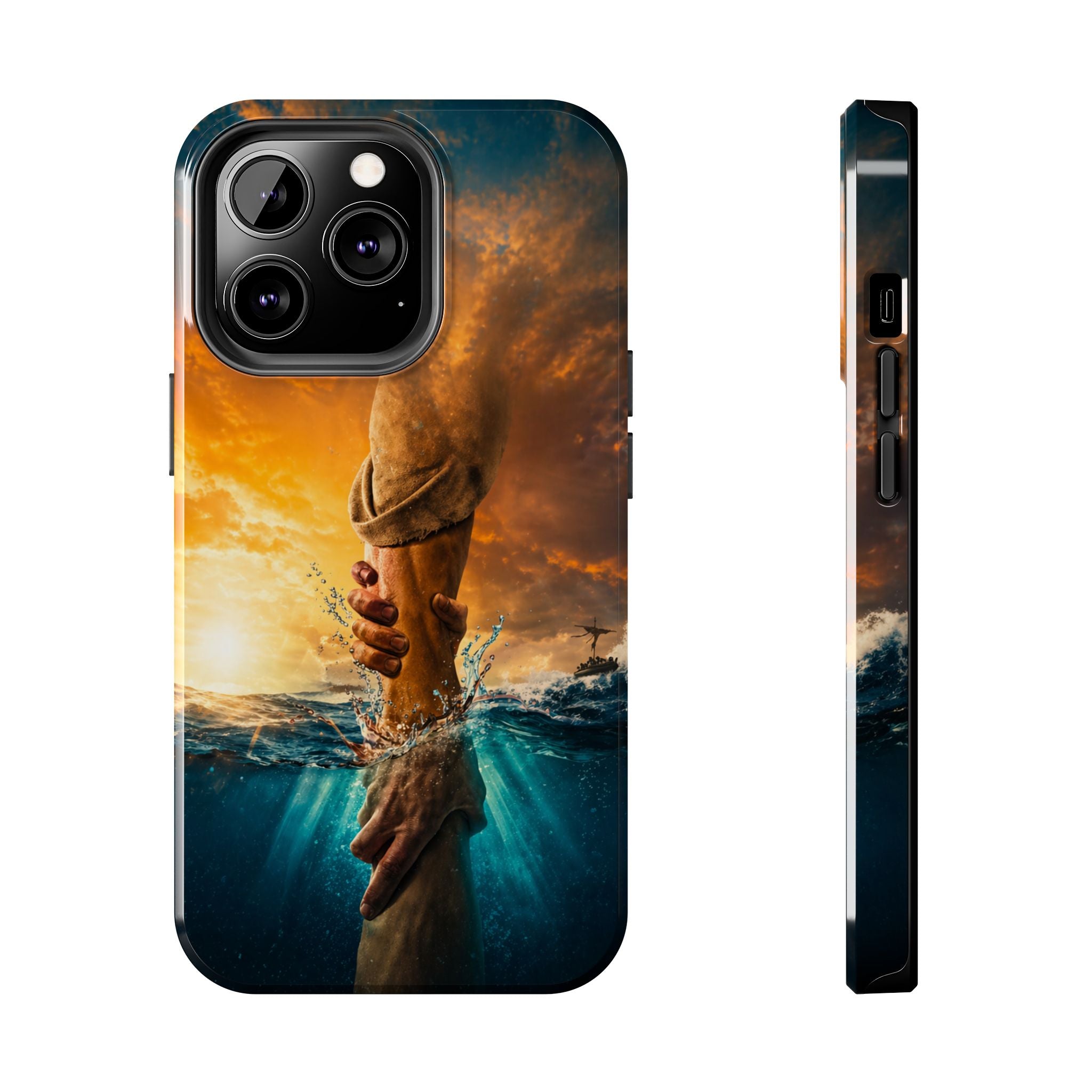 Phone Case — 'He Will Lift You' Inspirational Rescue Design