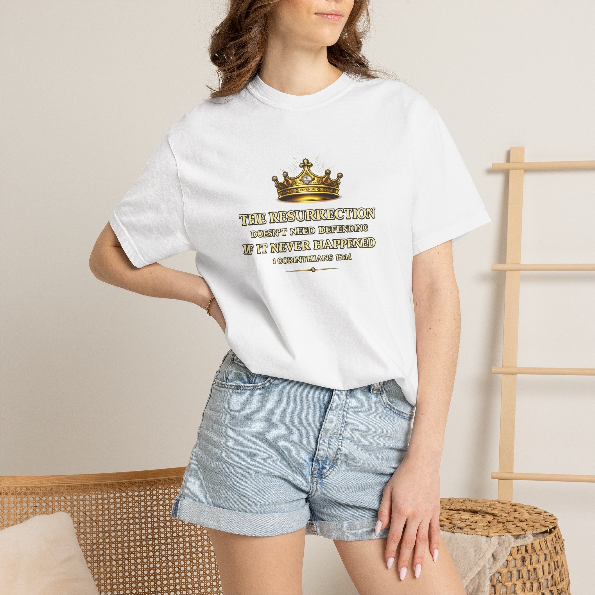 Resurrection Crown T-Shirt — Biblical 1 Corinthians Faith Tee
