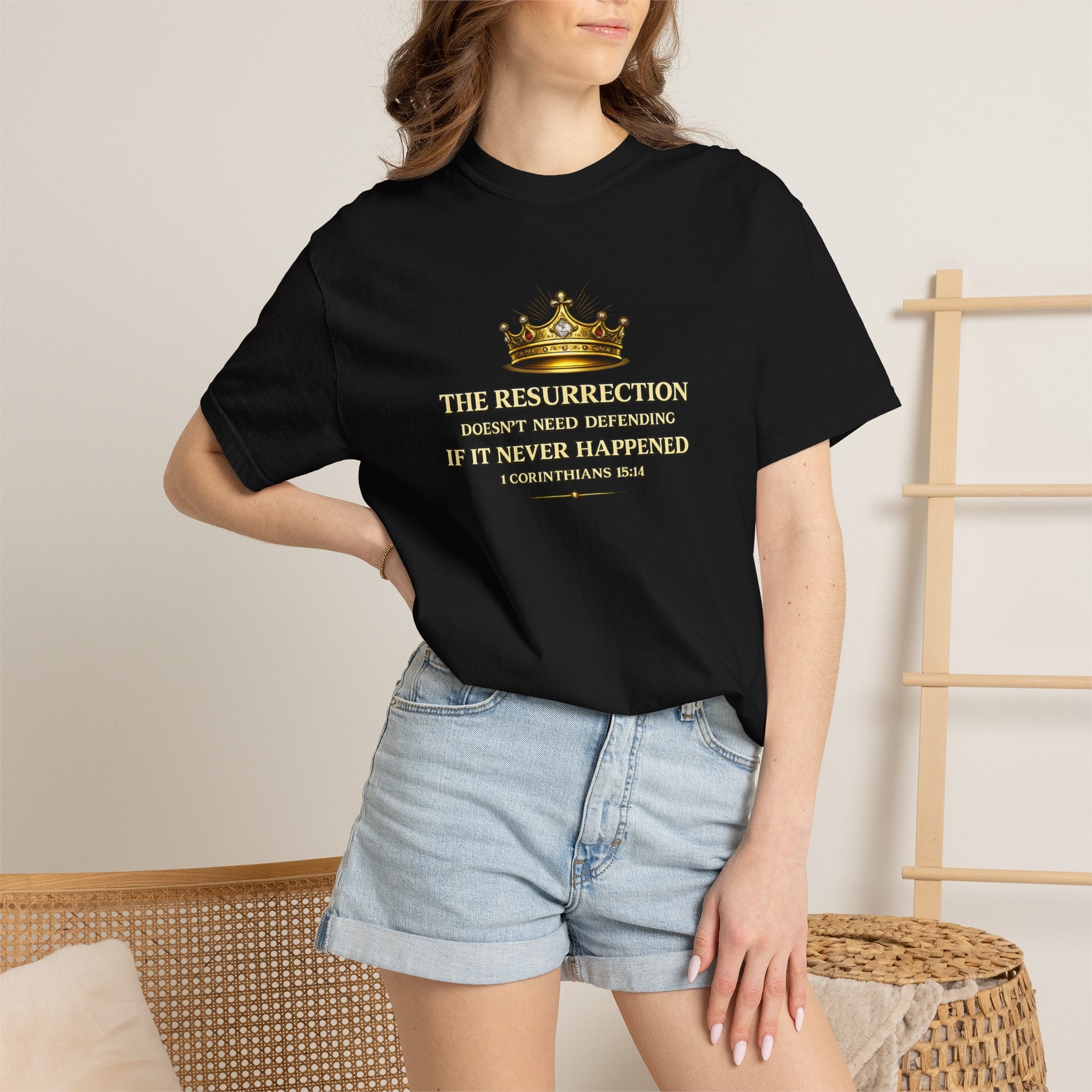 Resurrection Crown T-Shirt — Biblical 1 Corinthians Faith Tee