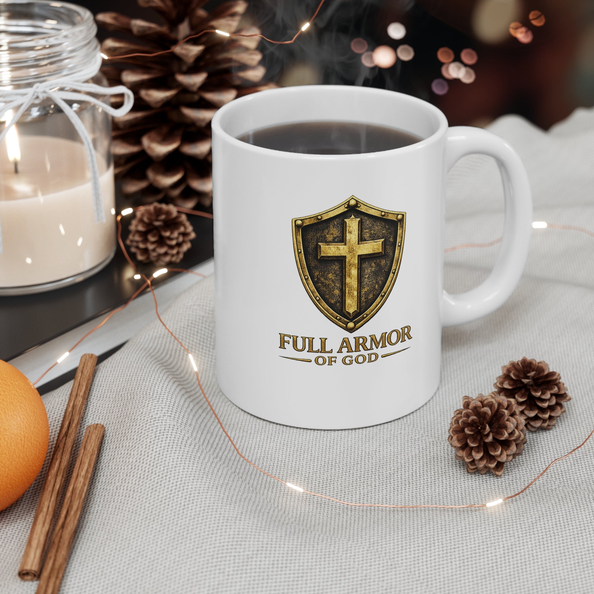 Christian Faith Mug — Isaiah 53 Cross with Crown of Thorns 11oz