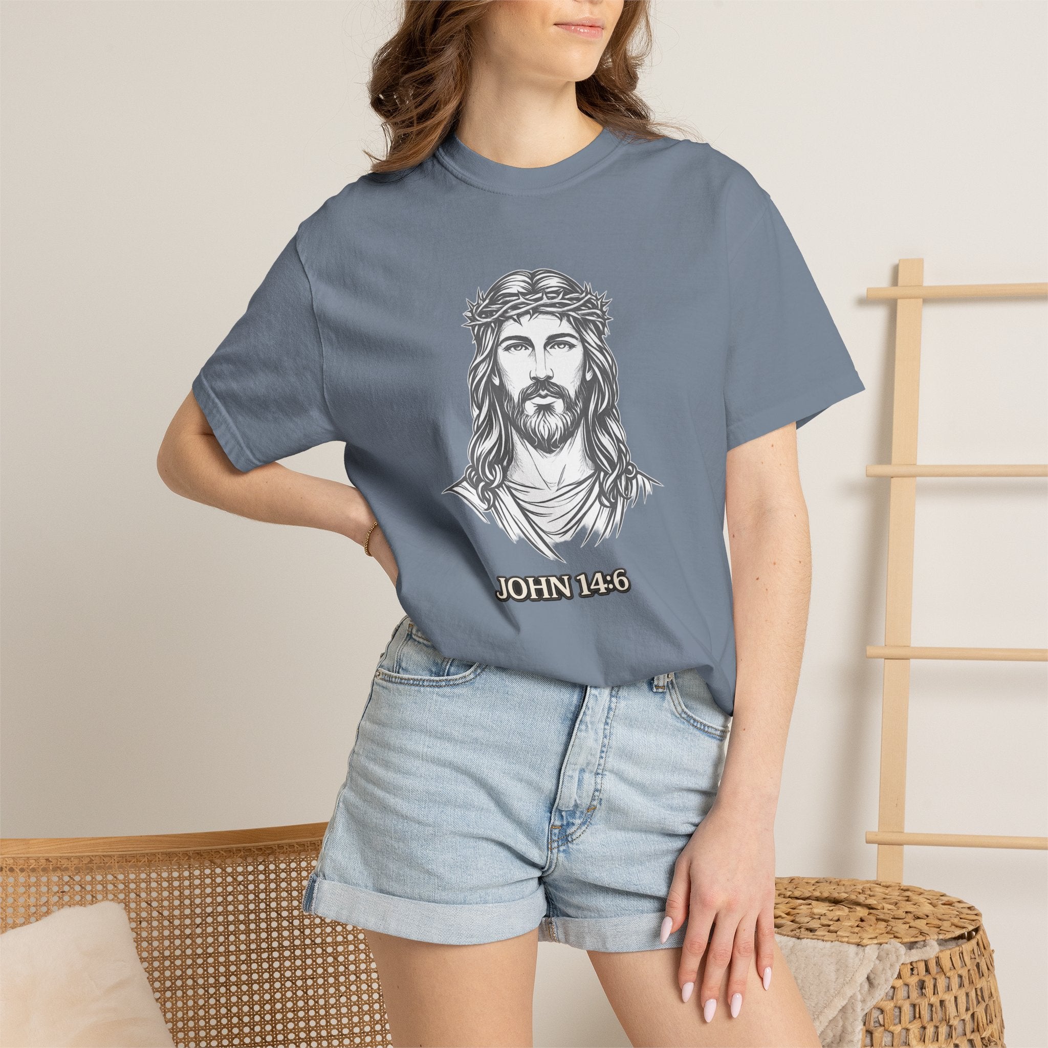 Jesus Portrait T-Shirt — John 14:6 Faith Tee
