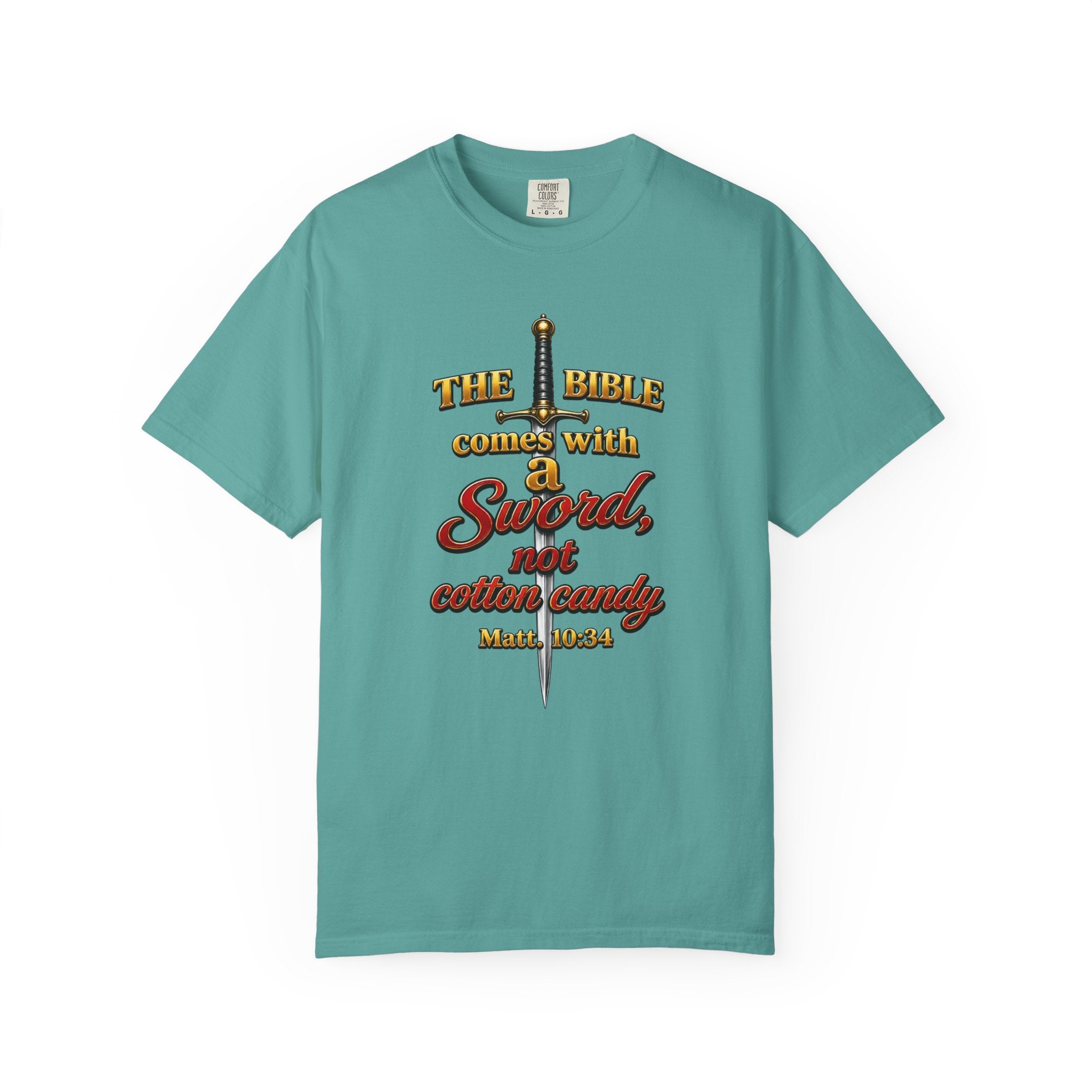 Sword Not Cotton Candy T-Shirt — "The Bible Comes With a Sword" Christian Graphic Tee
