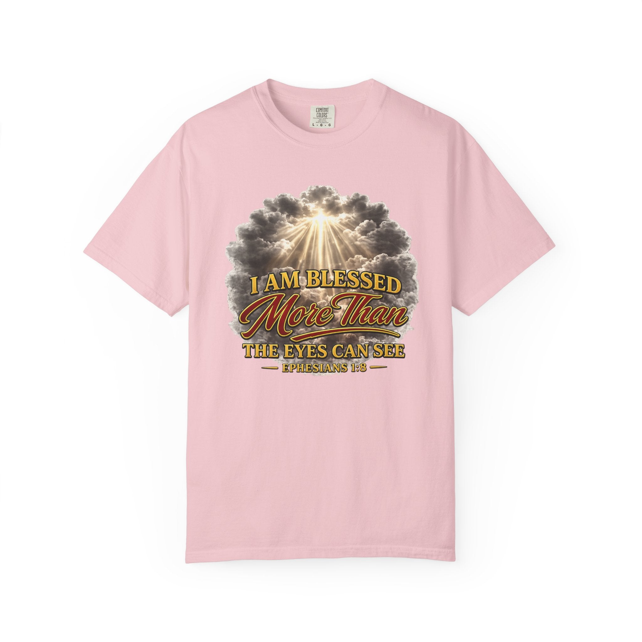 Blessed Beyond Sight T-Shirt — "I Am Blessed More Than The Eyes Can See" Christian Faith Tee