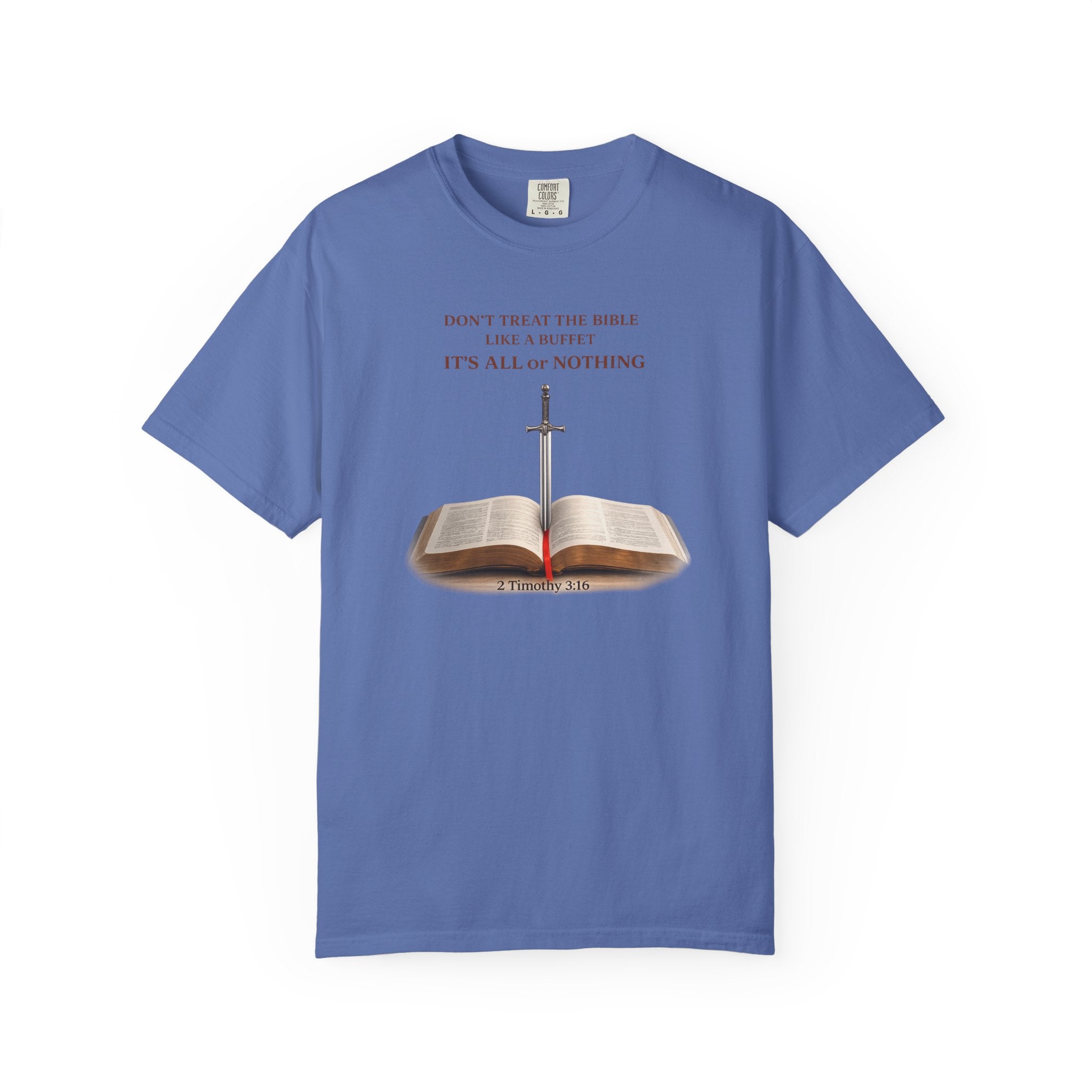 Bible & Sword T‑Shirt — Faith, Justice & Courage Christian Tee