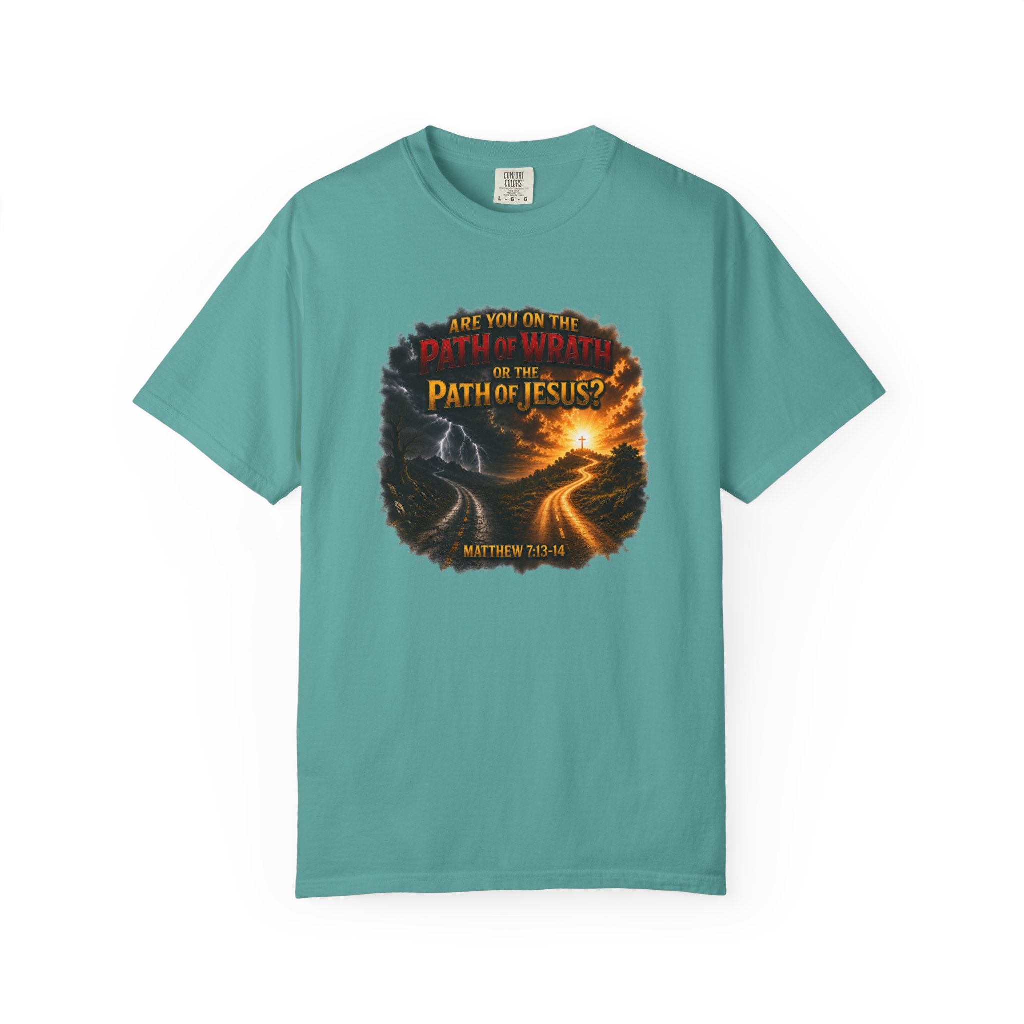 Christian Faith T-Shirt — "Path of Jesus" Matthew 7:13-14 Inspirational Tee