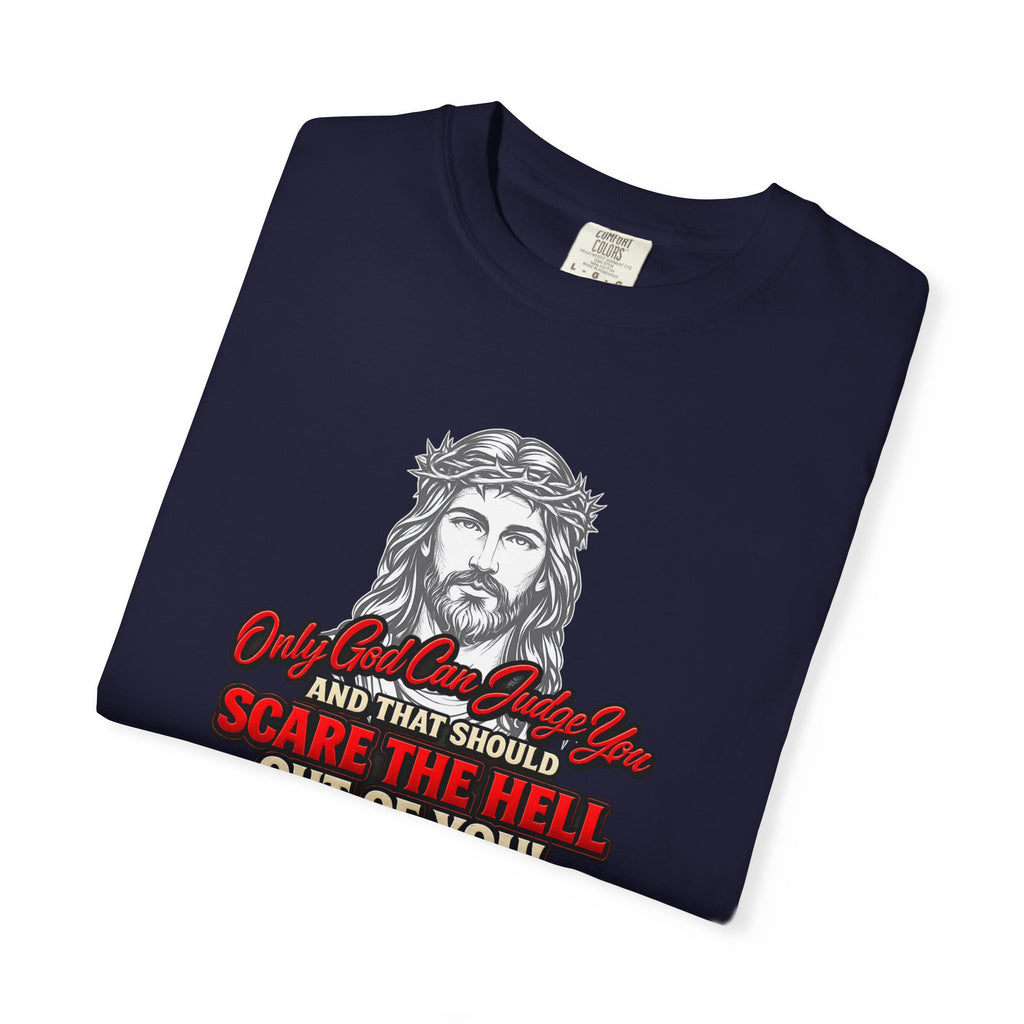 Religious Graphic T-Shirt — "Only God Can Judge You" (Full Armor of God)