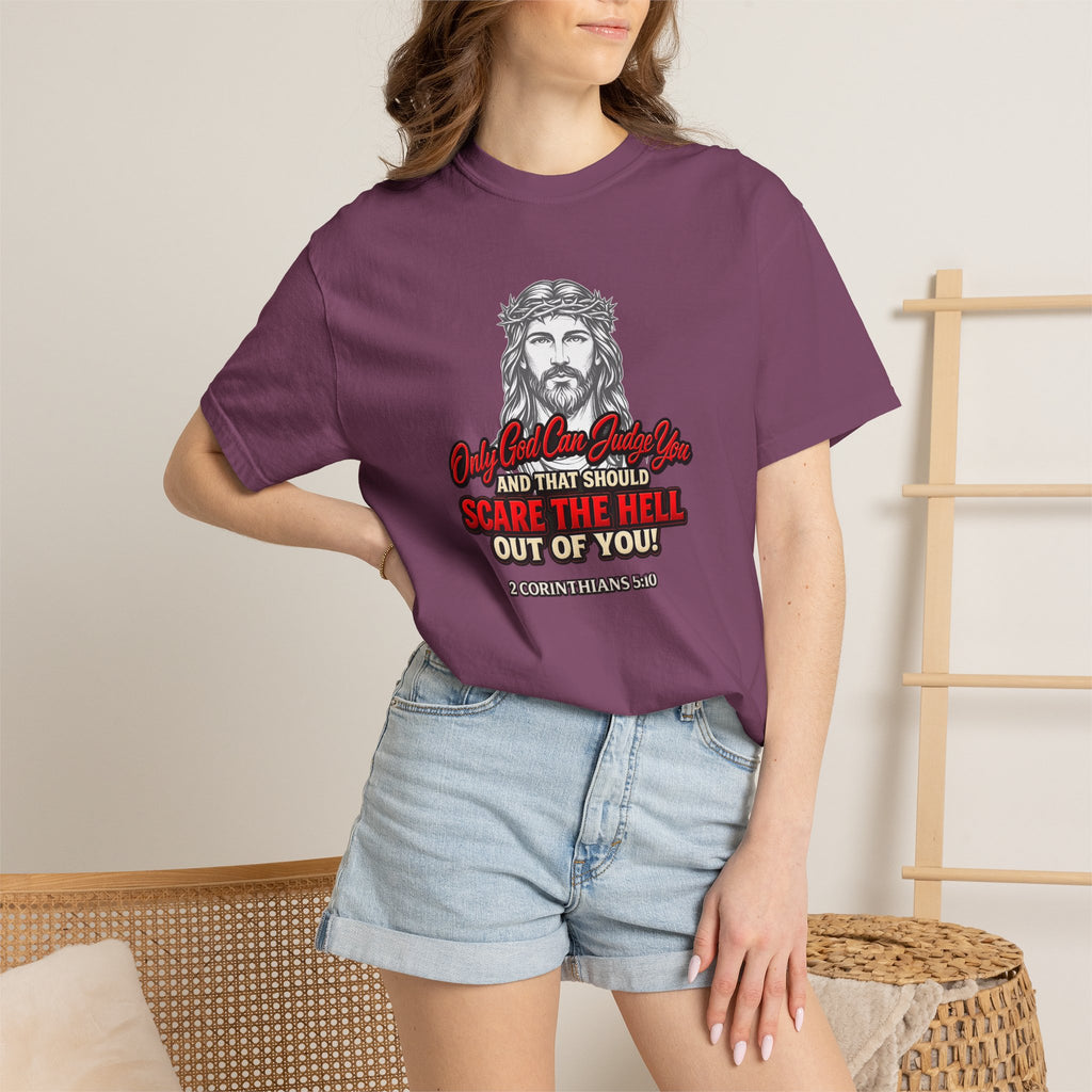 Religious Graphic T-Shirt — "Only God Can Judge You" (Full Armor of God)