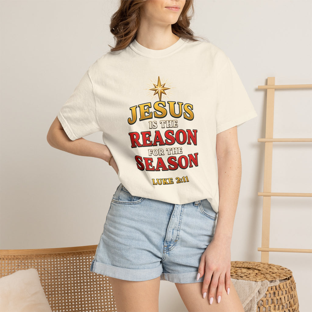 Jesus Is the Reason for the Season T-Shirt — Luke 2:11 Christmas Faith Tee